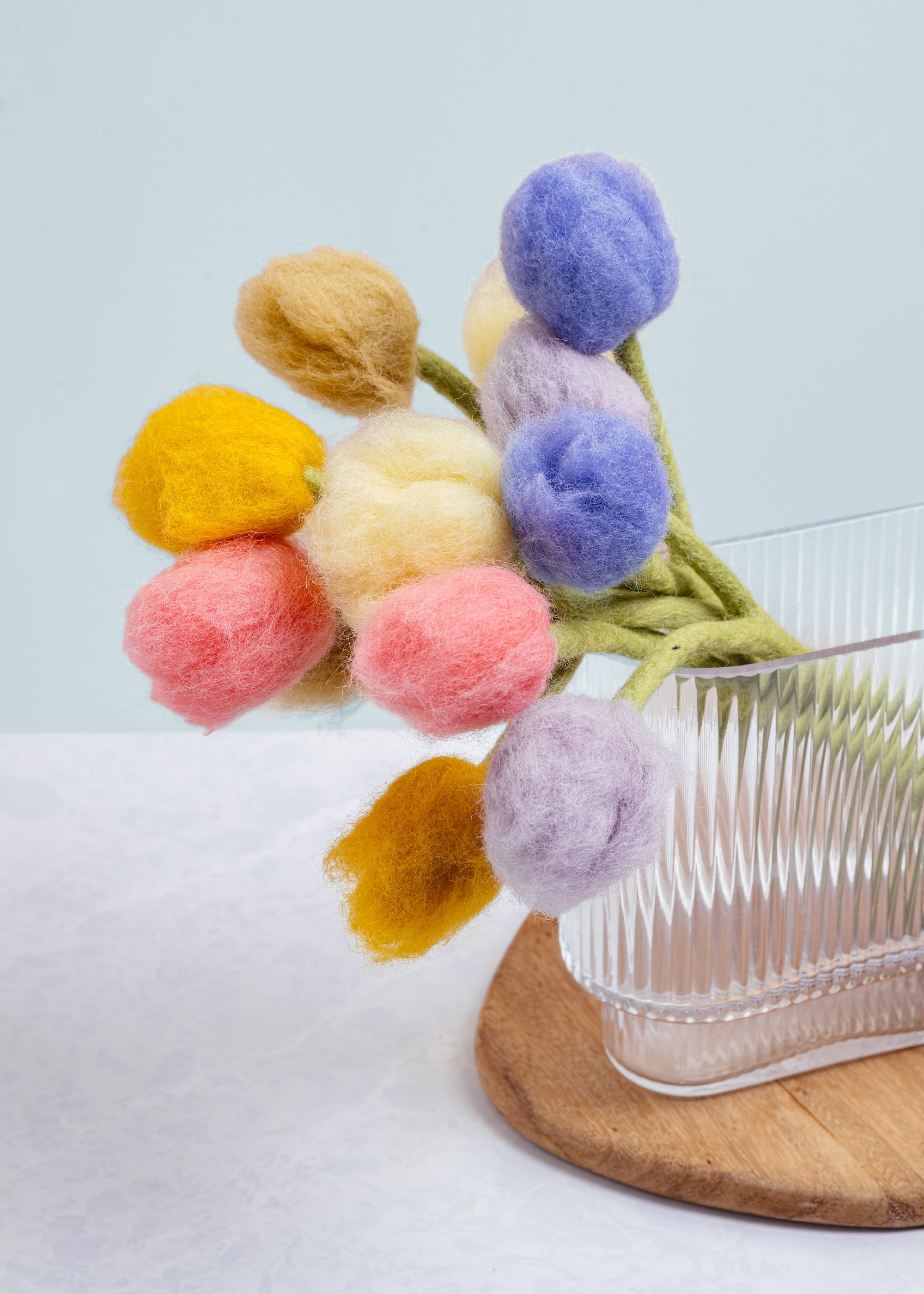 Felt Bunny Tail Flower Stems in vase |Fair Trade | Global Goods Partners