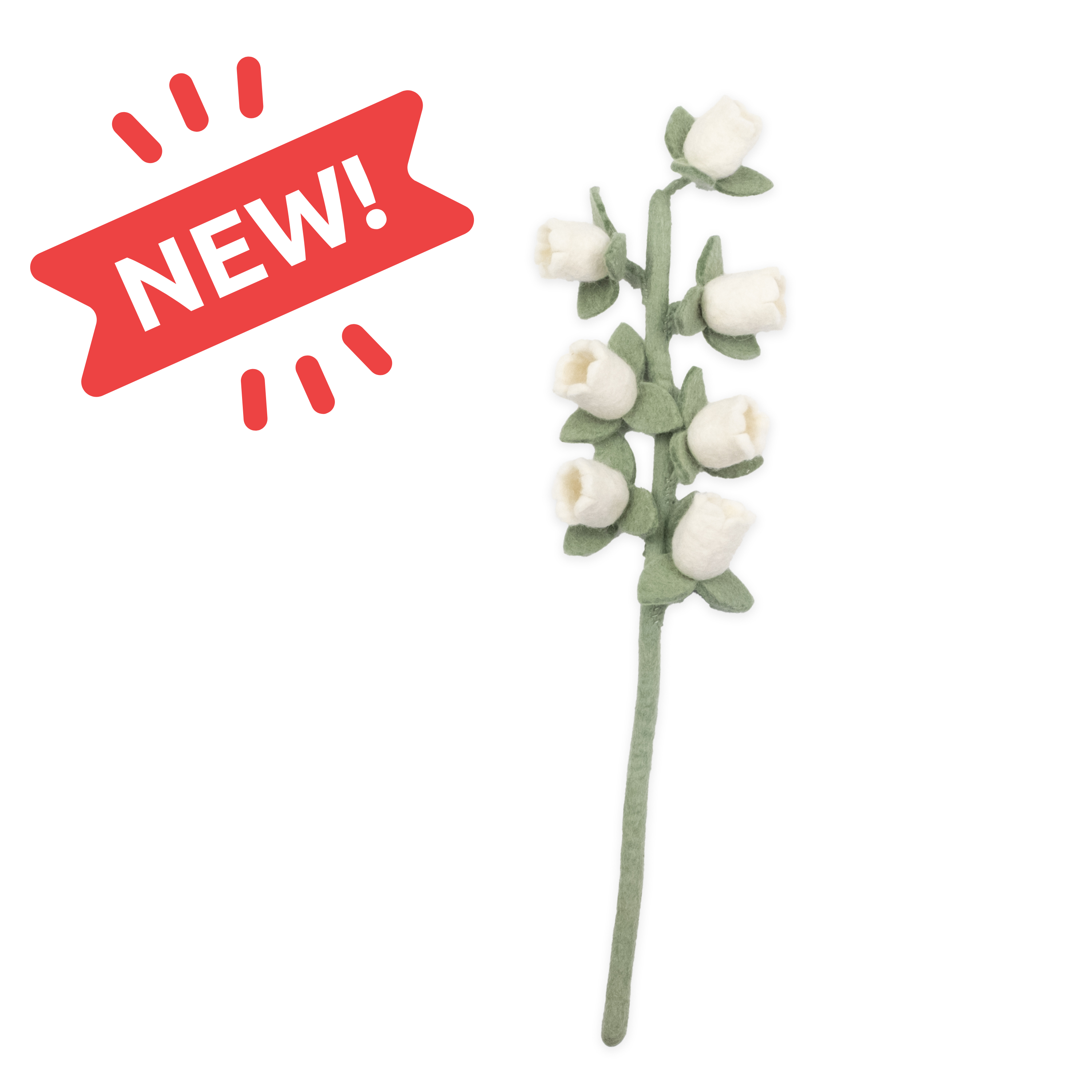 white felt bellflower stem - Global Goods Partners Fair Trade