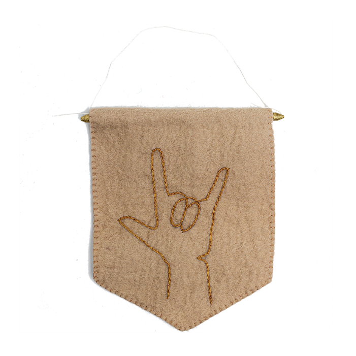Felt I Love You Banner Flag