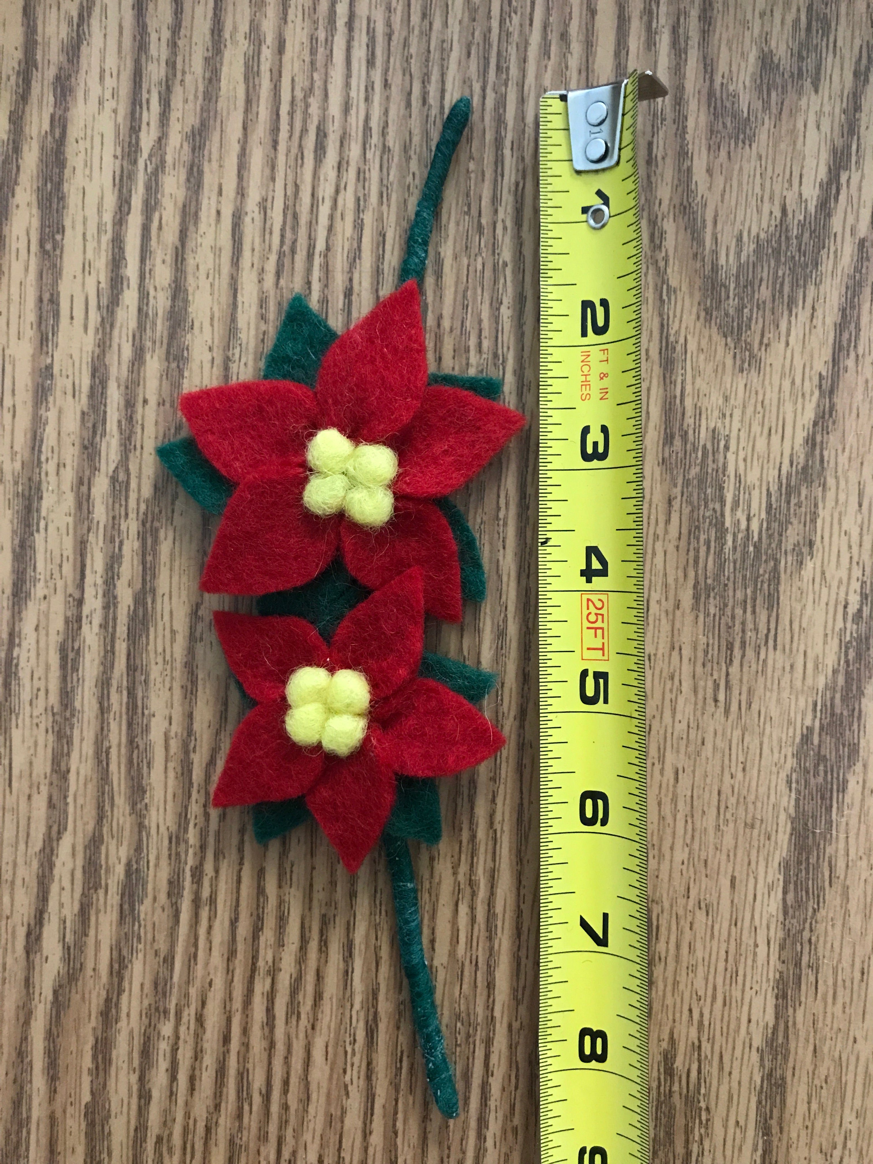 Felt Flower Wire Gift Wrap Poinsettia