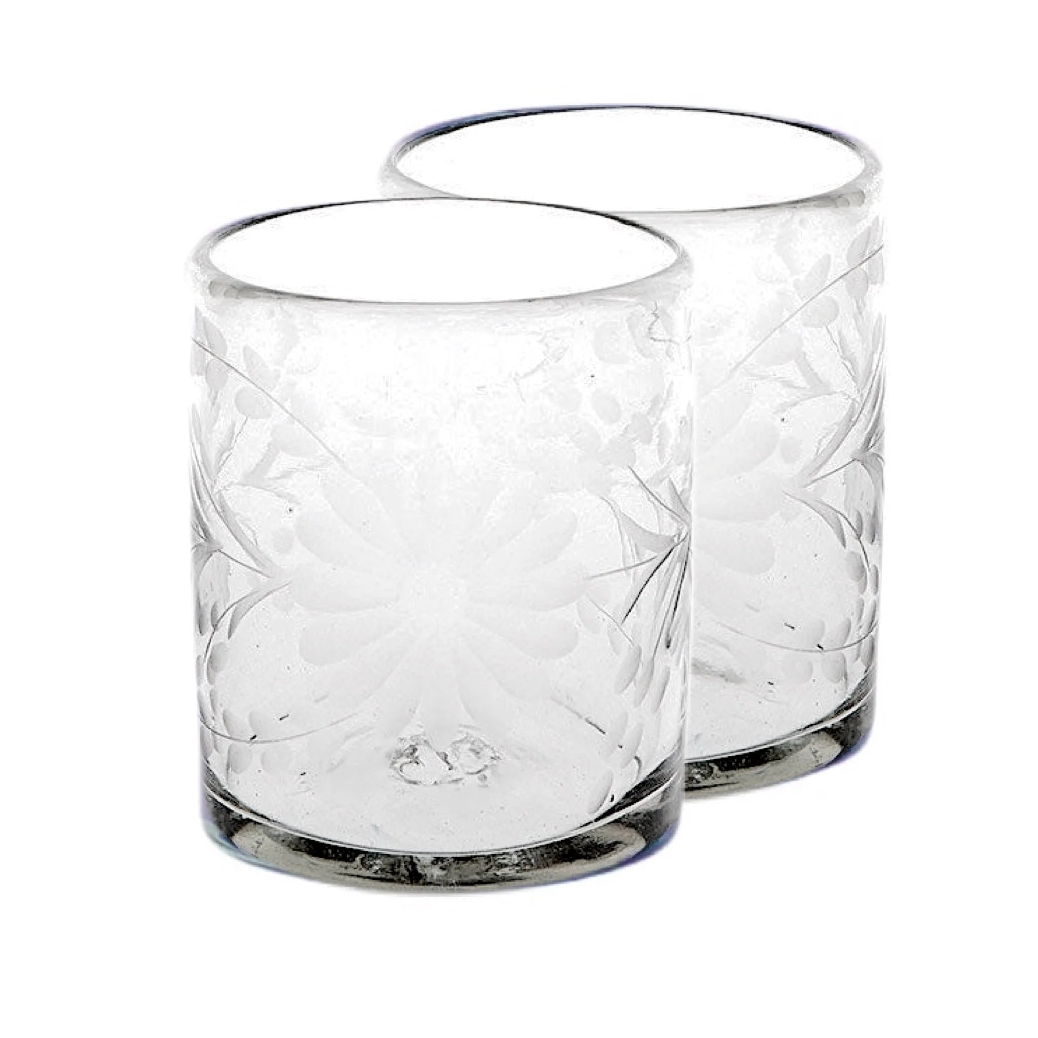 Clear Etched Glass Tumblers - Fair Trade