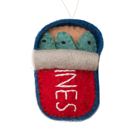 Felt Can of Sardines Ornament