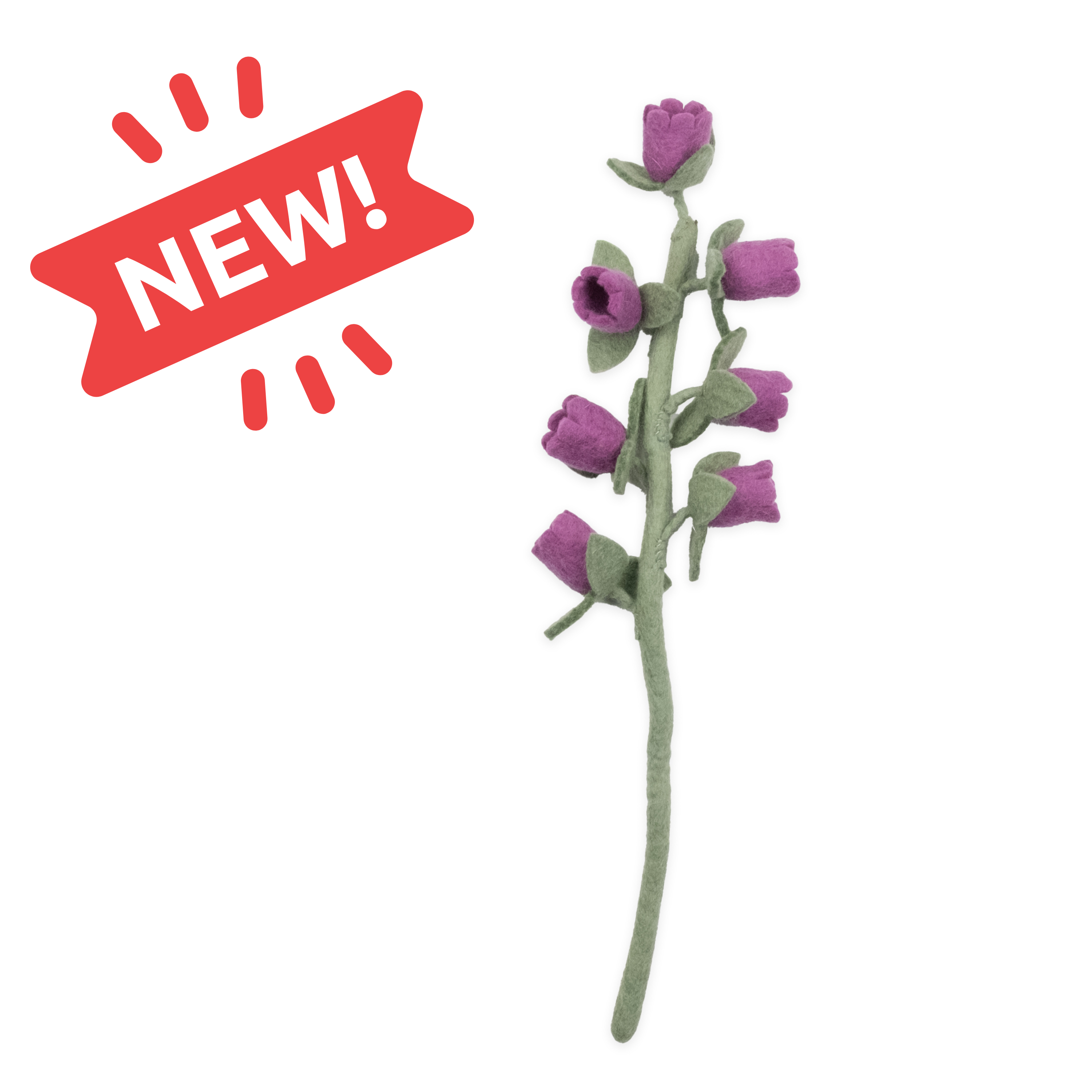 purple felt bellflower stem - Global Goods Partners Fair Trade