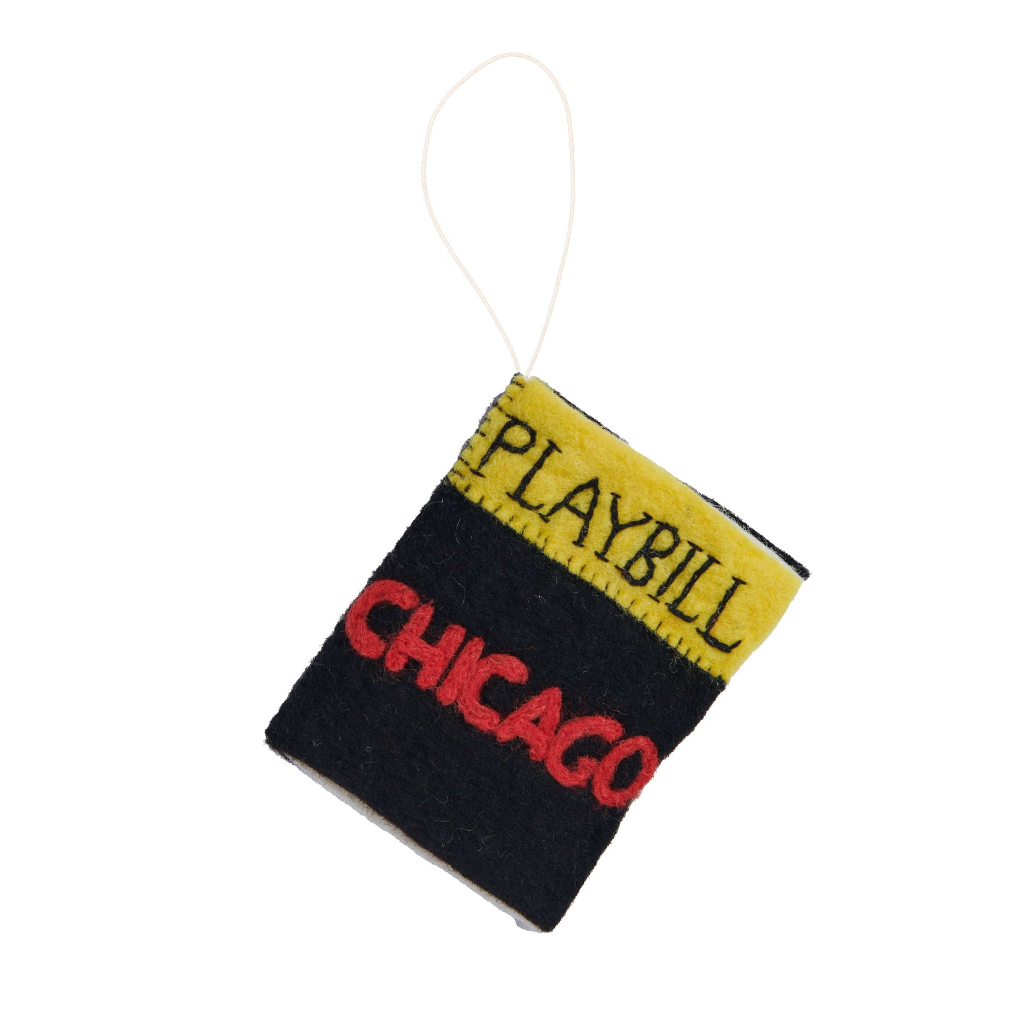 Felt Chicago Broadway Playbill Ornament - Fair Trade - Global Goods Partners
