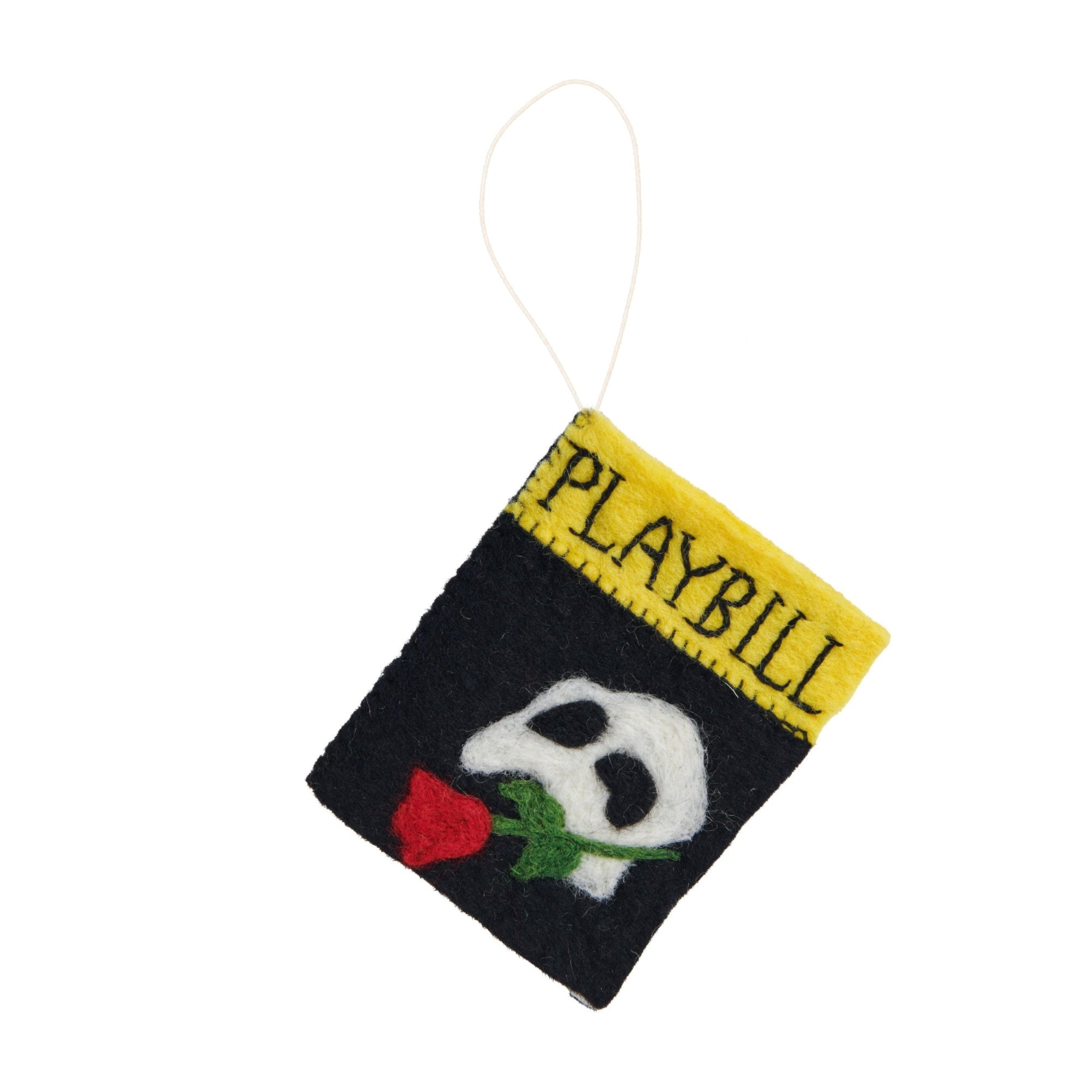 Felt Phantom of the Opera Broadway Playbill Ornaments - Fair Trade - Global Goods Partners