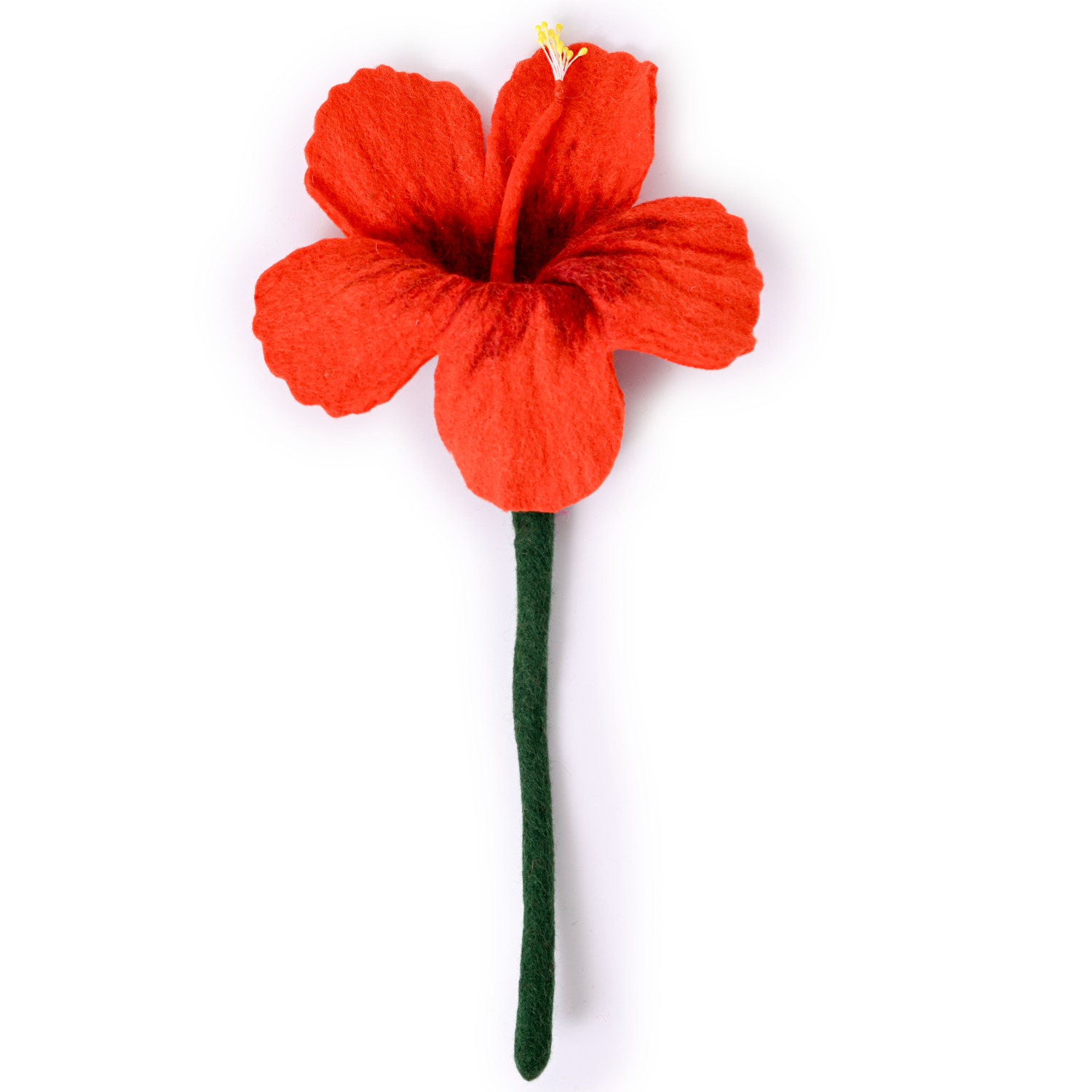 Orange Felt Hibiscus Flowers -Fair Trade - Global Goods Partners