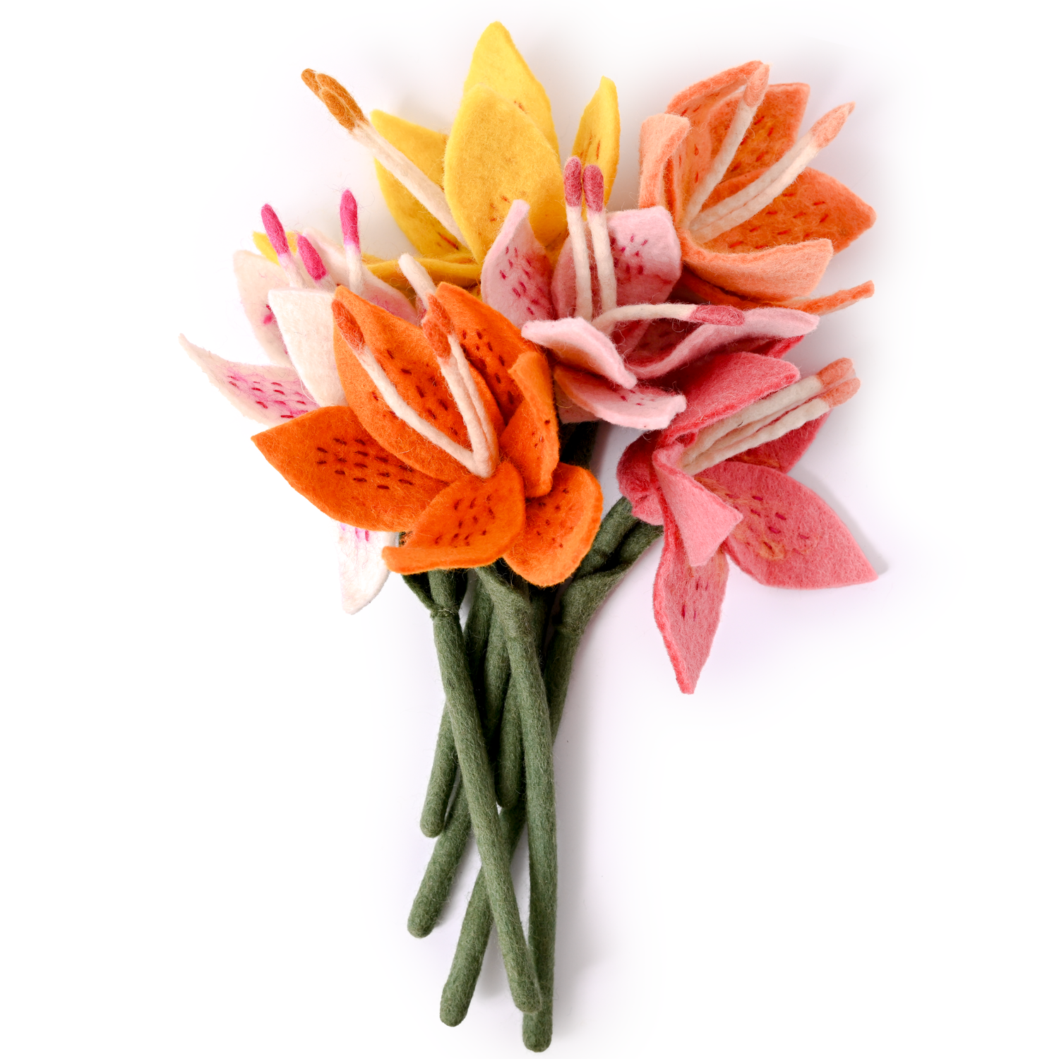 Felt Stargazer Lily Flower various colors - Fair Trade - Global Goods Partners