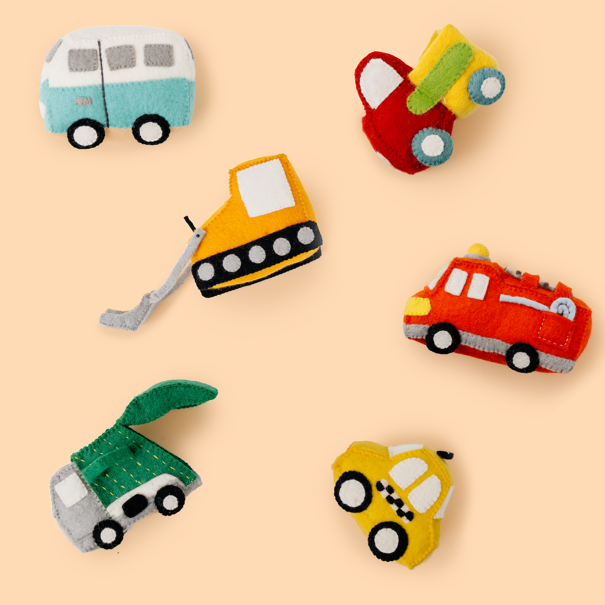 Felt Truck Toys Flat Lay - Fair Trade - Global Goods Partners