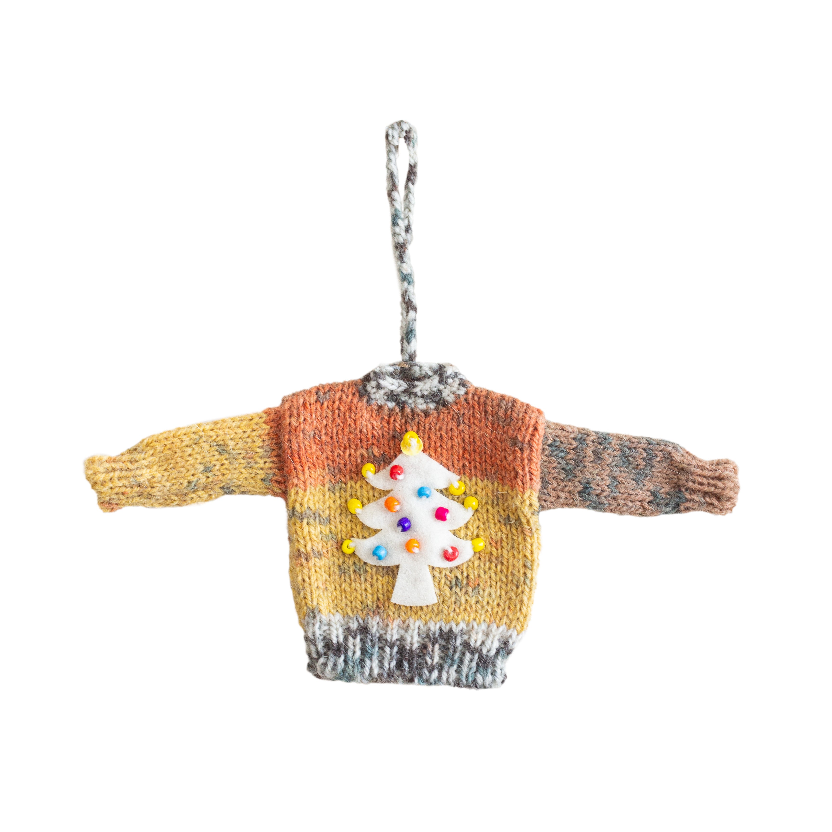 Yellow Tiny Knit Sweater Ornaments - Global Goods Partners