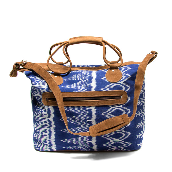 SAMPLE SALE: Indigo Ikat Weekender Bag