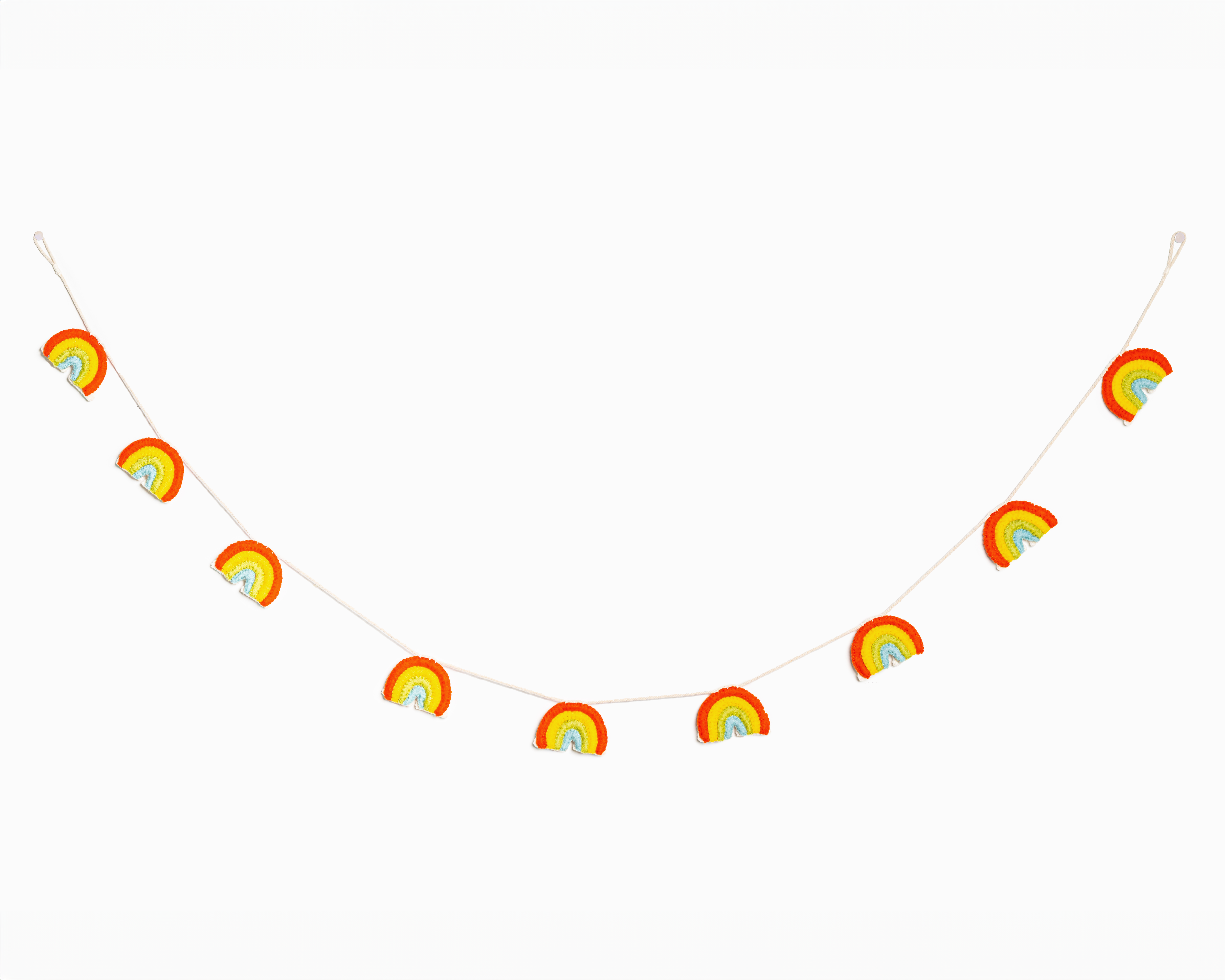 Felt rainbow garlands for kids room, classroom or party decor - Global Goods Partners Fair Trade