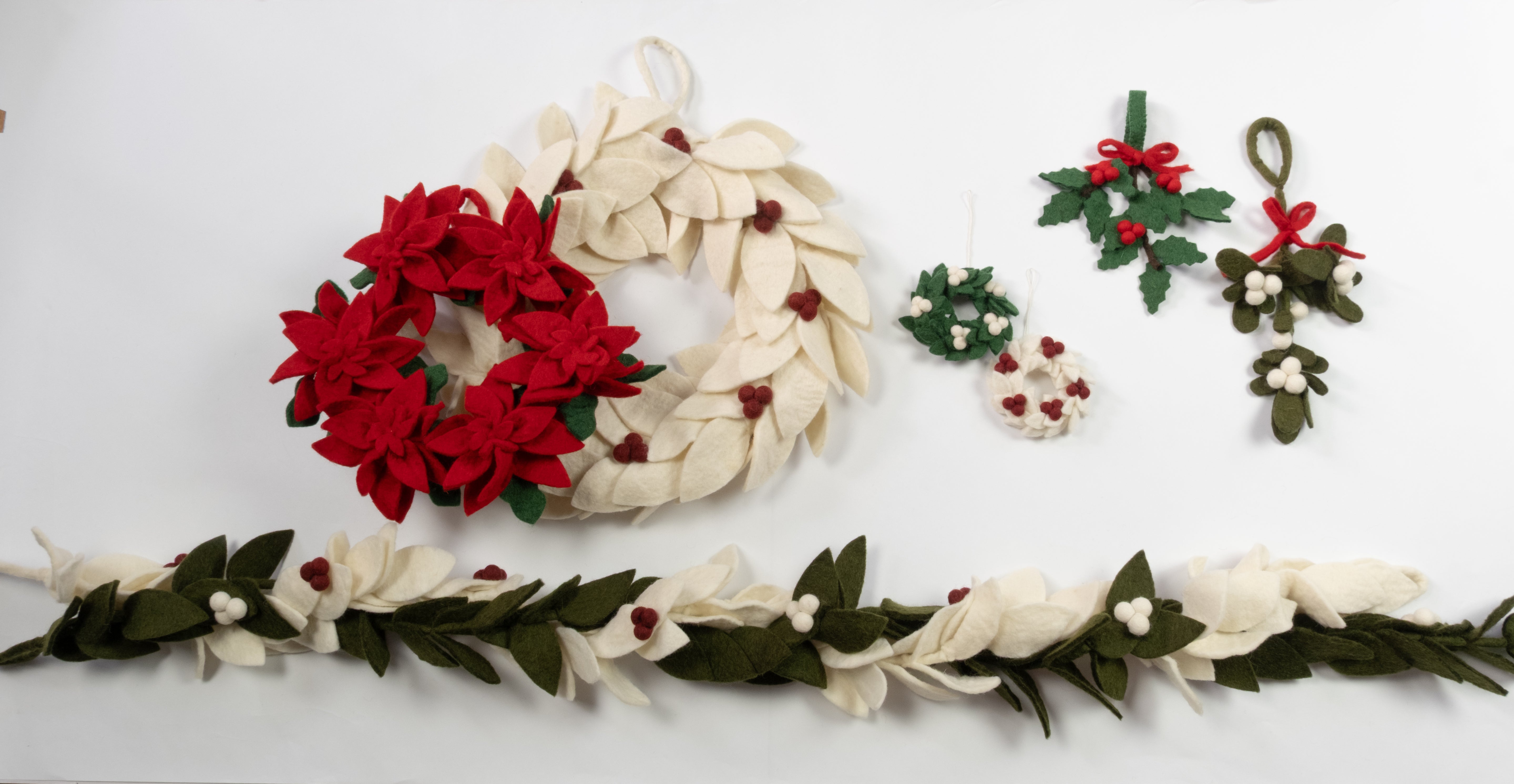 Felt Holly Ornament