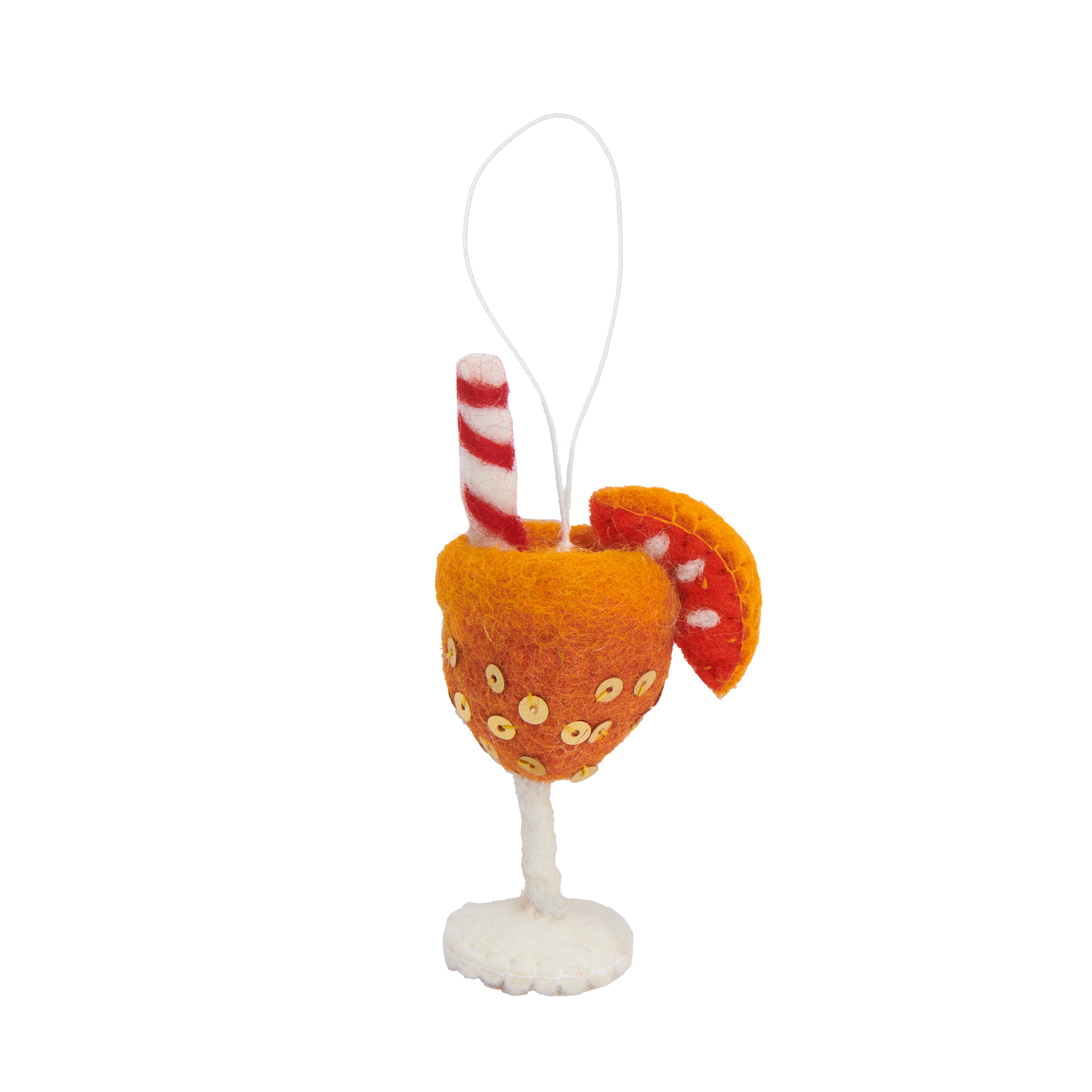 Felt Aperol Spritz Cocktail Ornaments - Fair Trade - Global Goods Partners