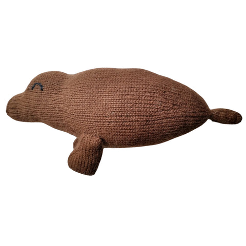 SAMPLE SALE: Stuffed Brown Manatee Toy