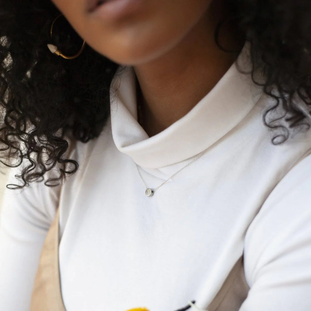 Raw Edge Diamond Necklace