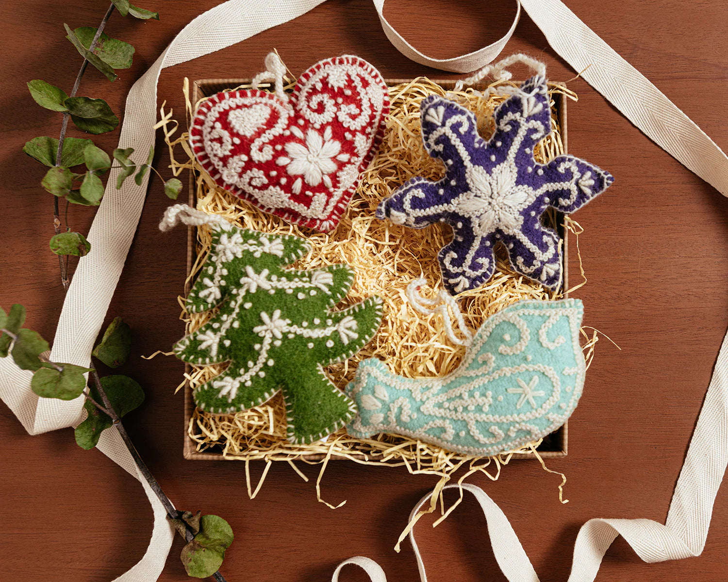 Embroidered Holiday Ornaments
