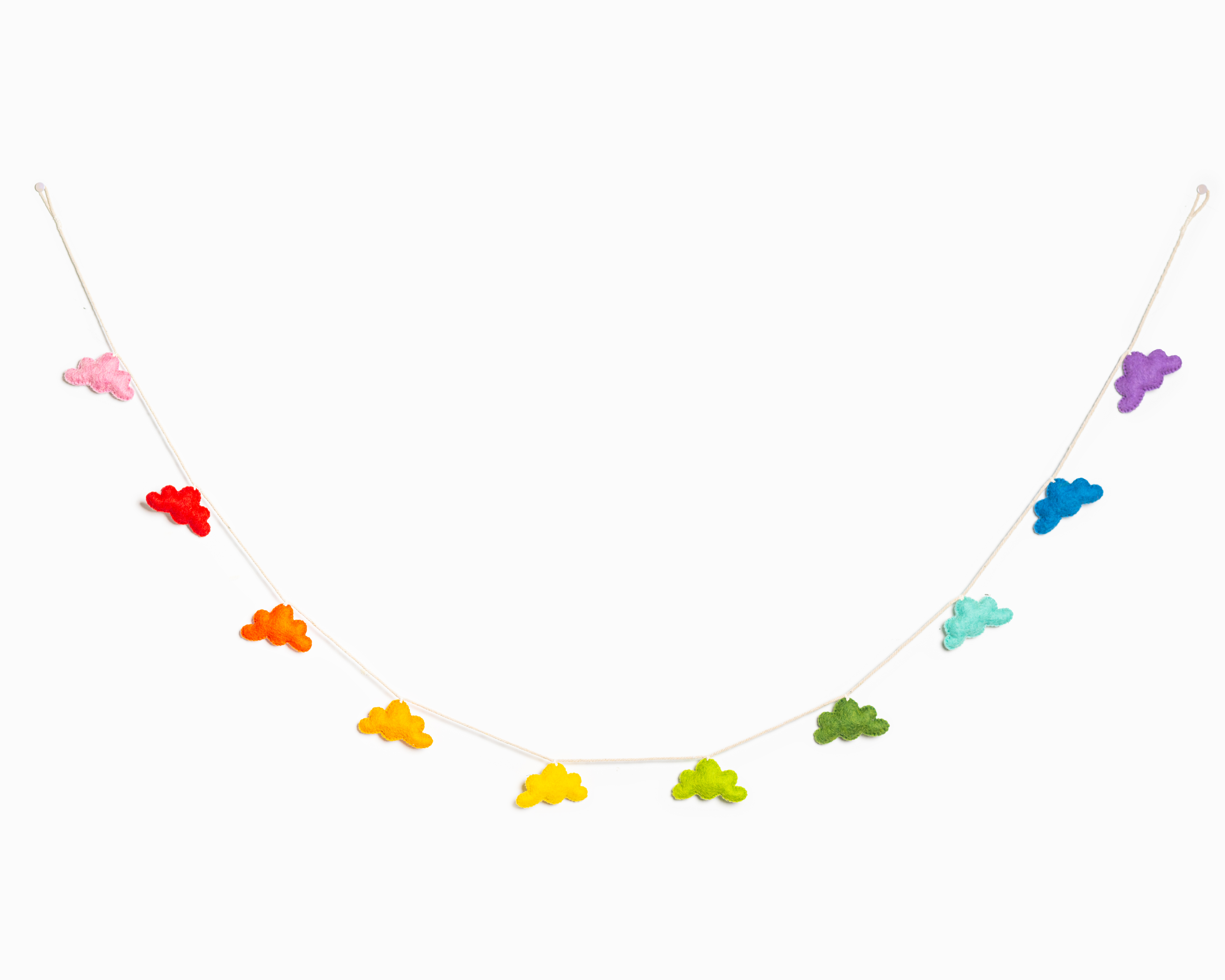 Felt felt rainbow cloud garland string for kids room, classroom or party decor - Global Goods Partners Fair Trade