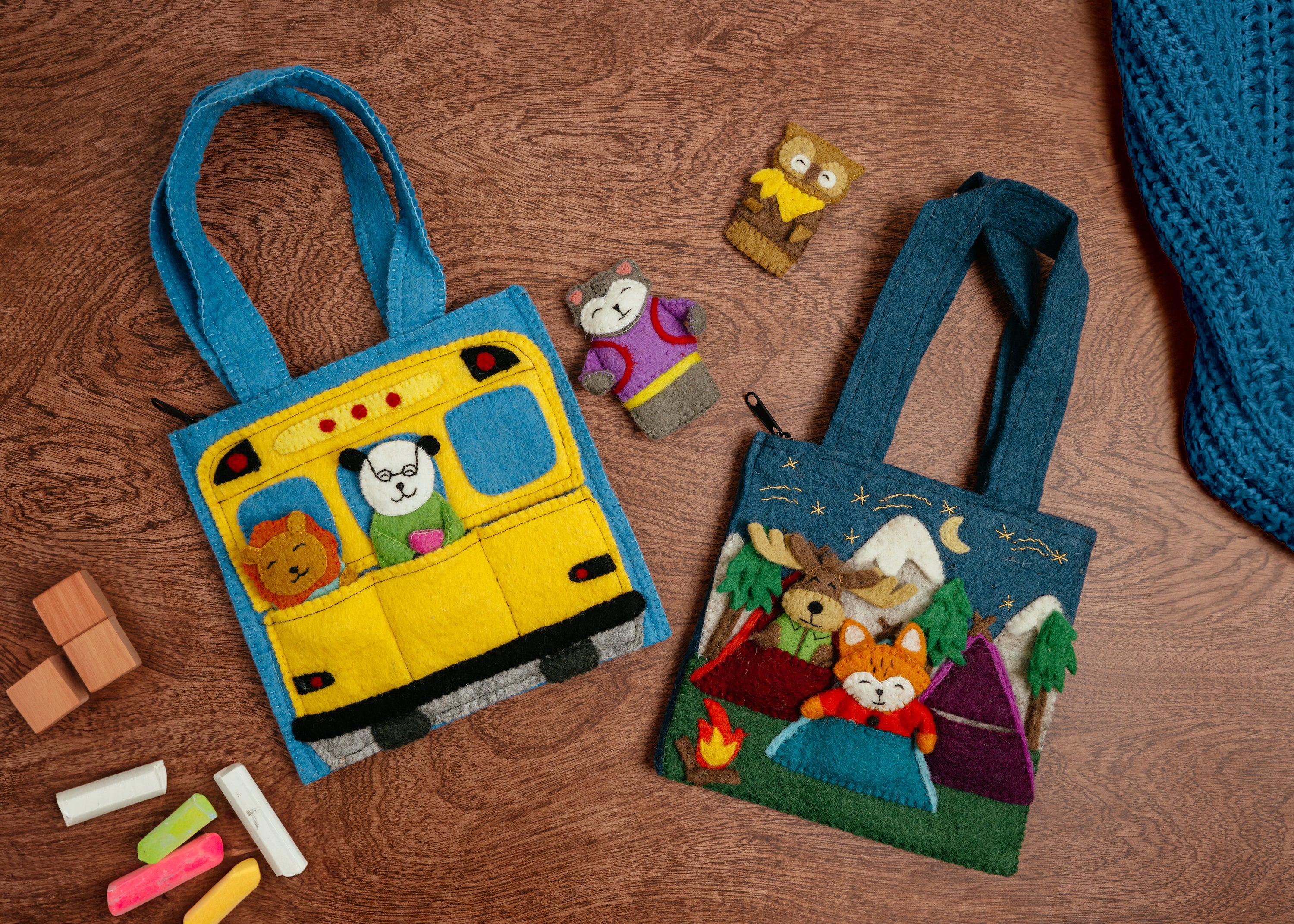 Felt Camping Puppet Bag