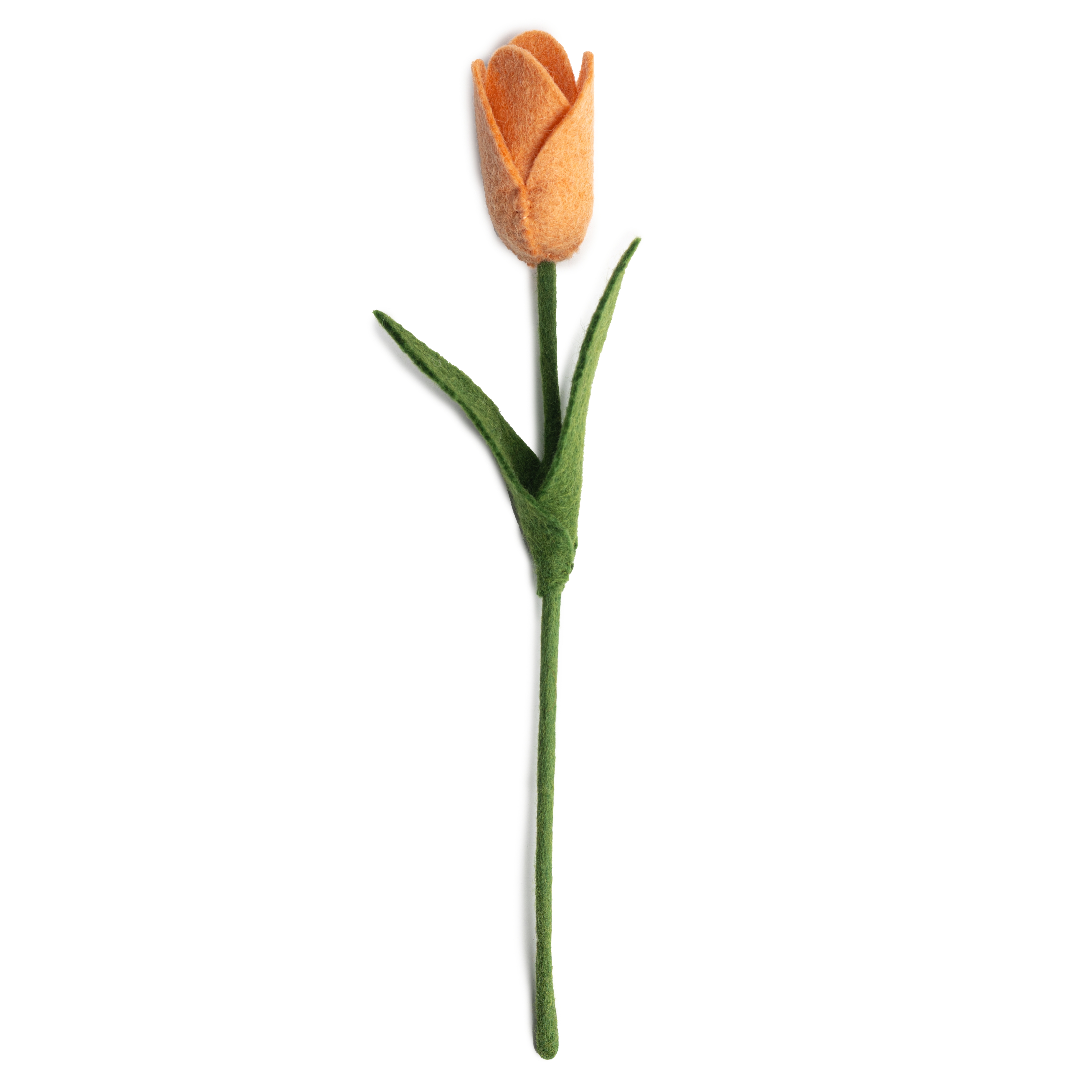 Orange Felt Dutch Tulip Flower Stem - Fair Trade - Global Goods Partners