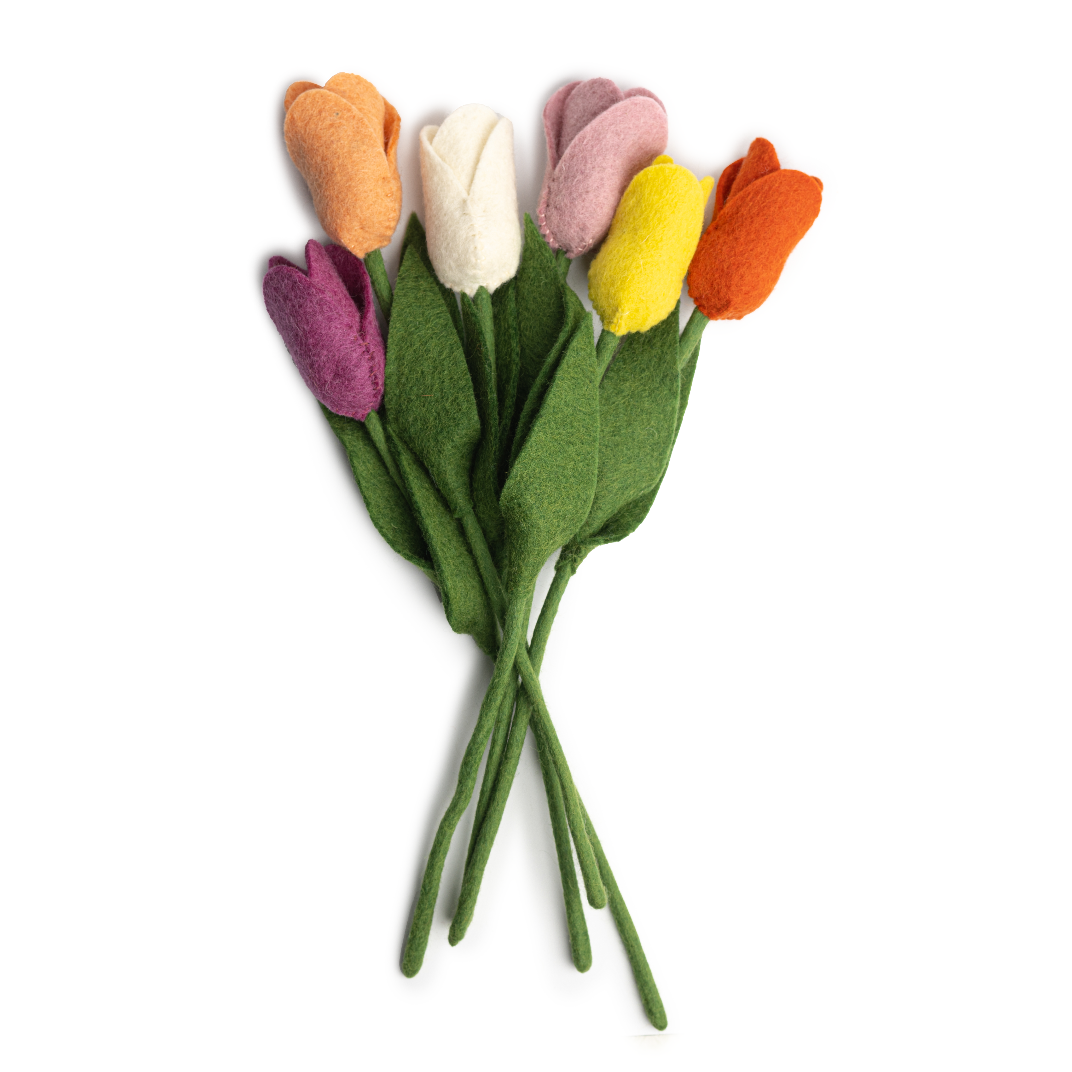 Felt Dutch Tulip Flower Stems Assorted Colors  - Fair Trade - Global Goods Partners