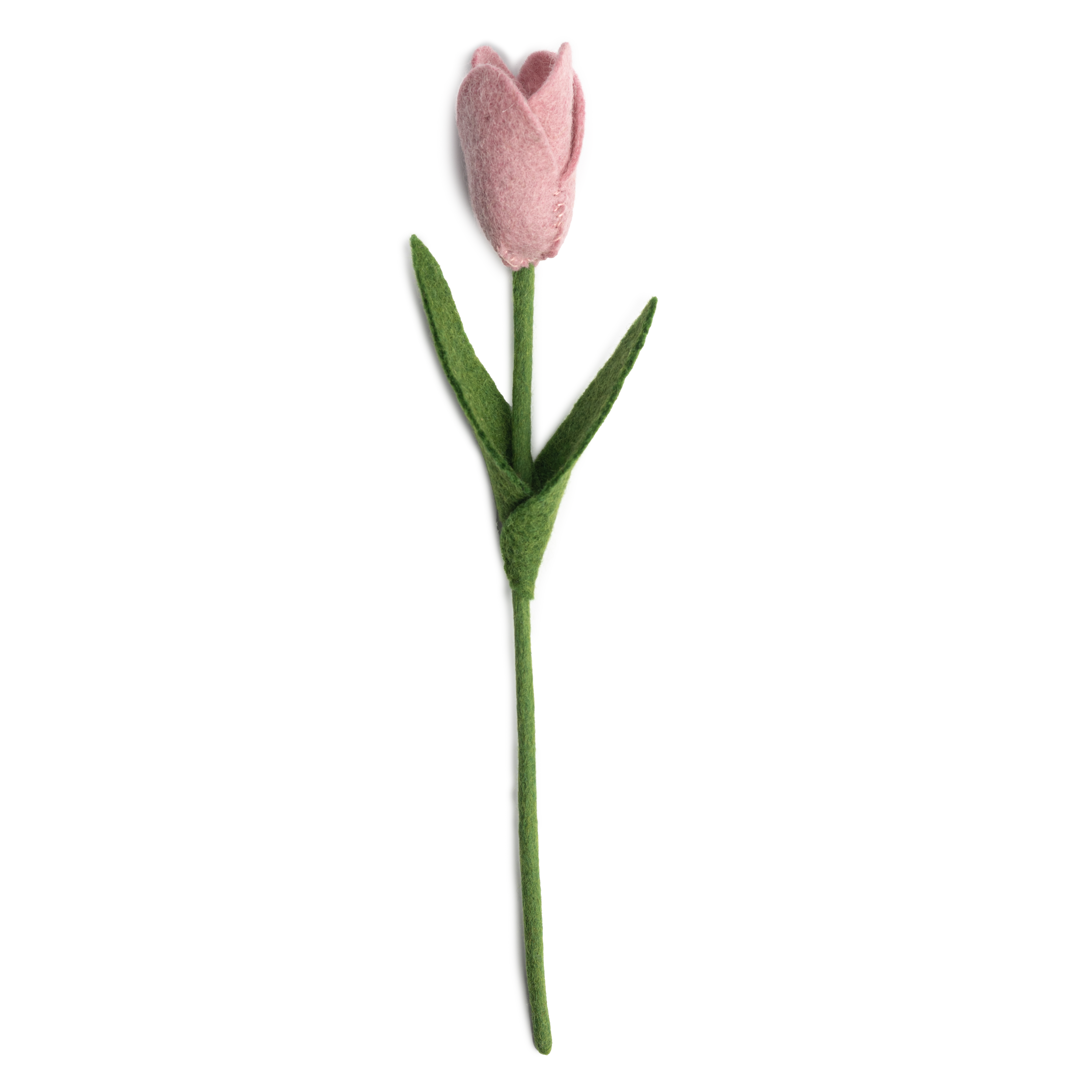 Pale Pink Felt Dutch Tulip Flower Stem - Fair Trade - Global Goods Partners