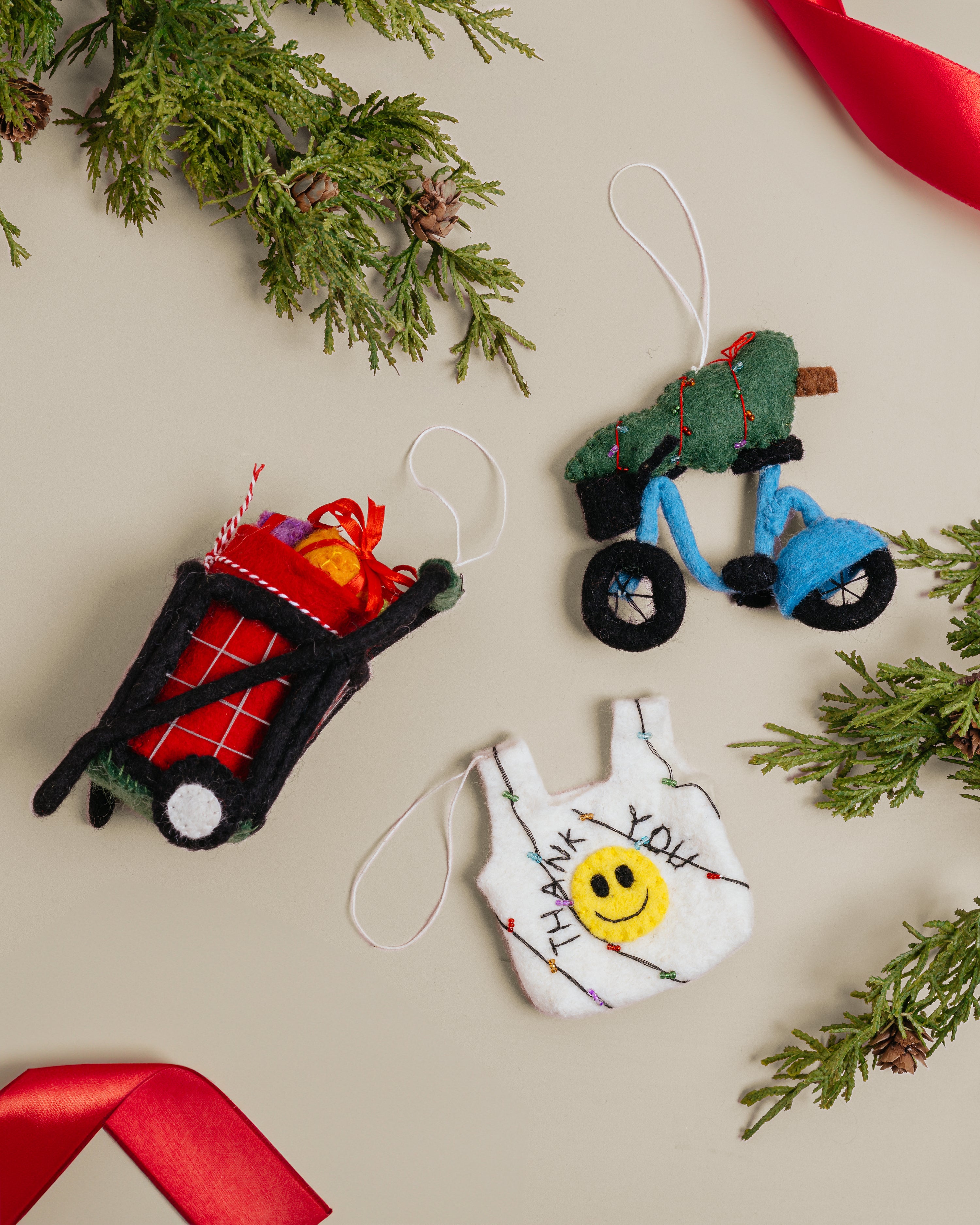 Felt Granny Cart Ornament