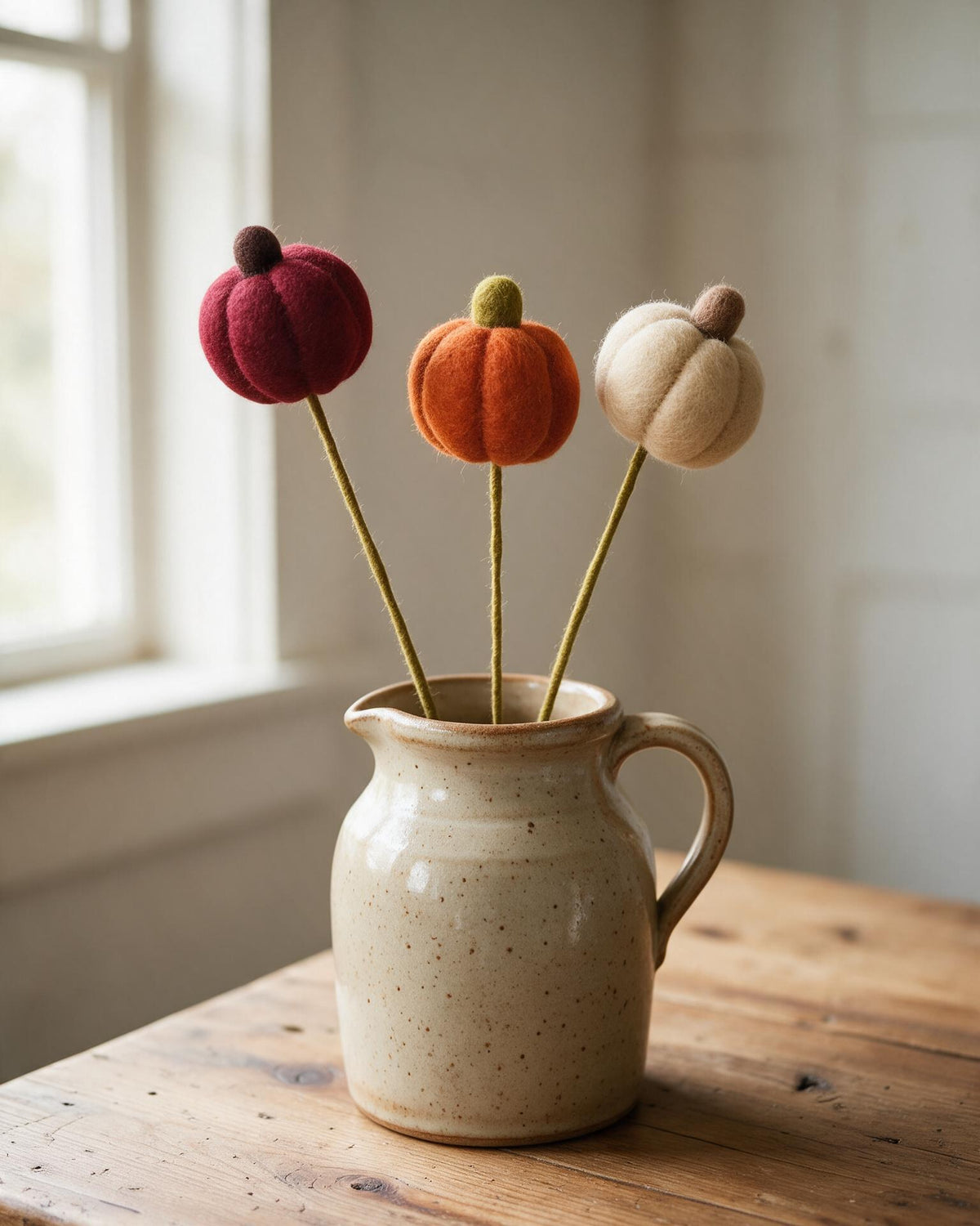 Felt Pumpkin Accent Stem