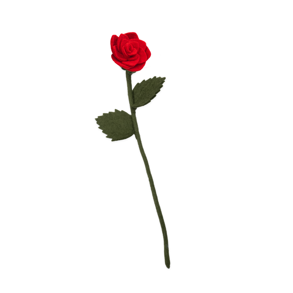 Felt Long Stem Rose
