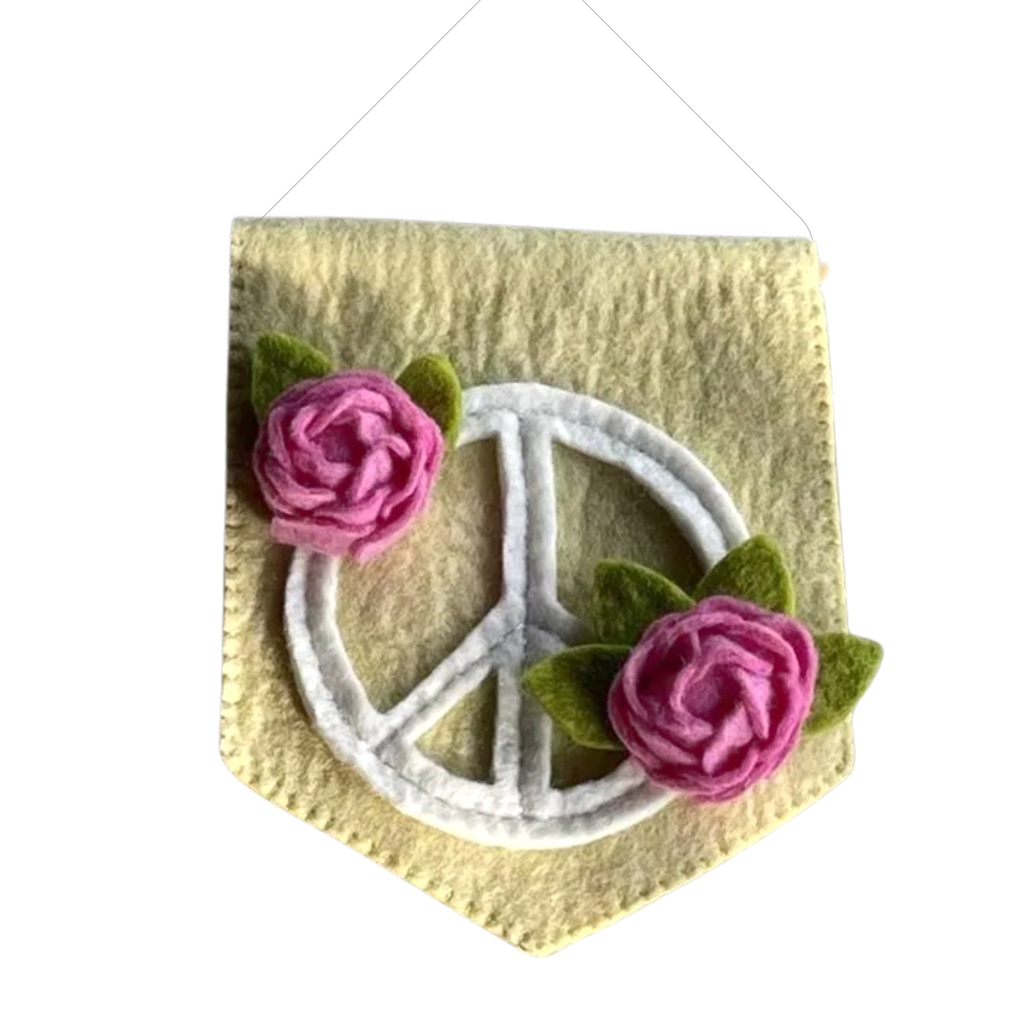 Felt Banner Flag Peace - Peony