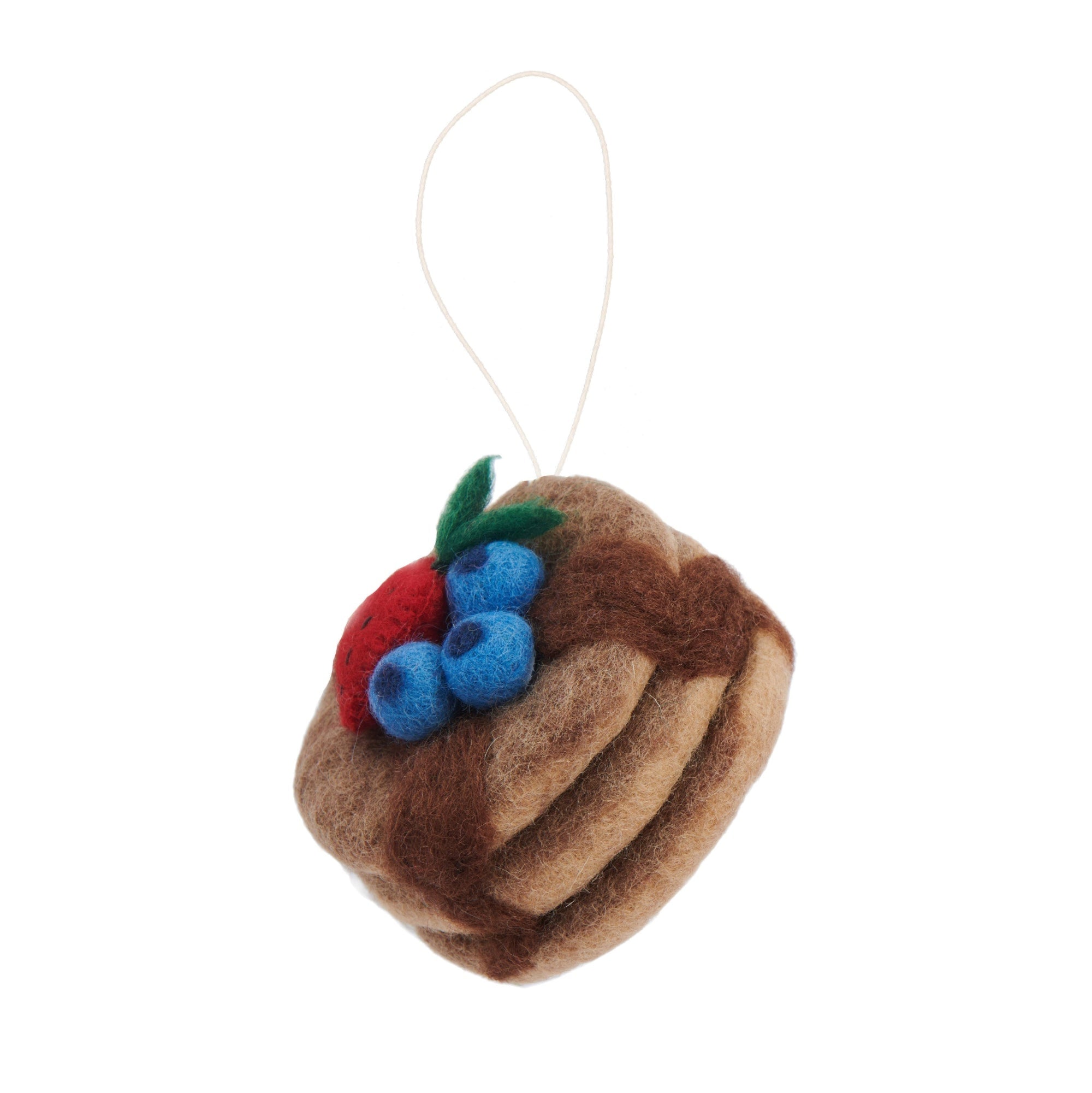 Felt Pancakewith syrup and blueberries realistic ornament - Fair Trade -Global Goods Partners