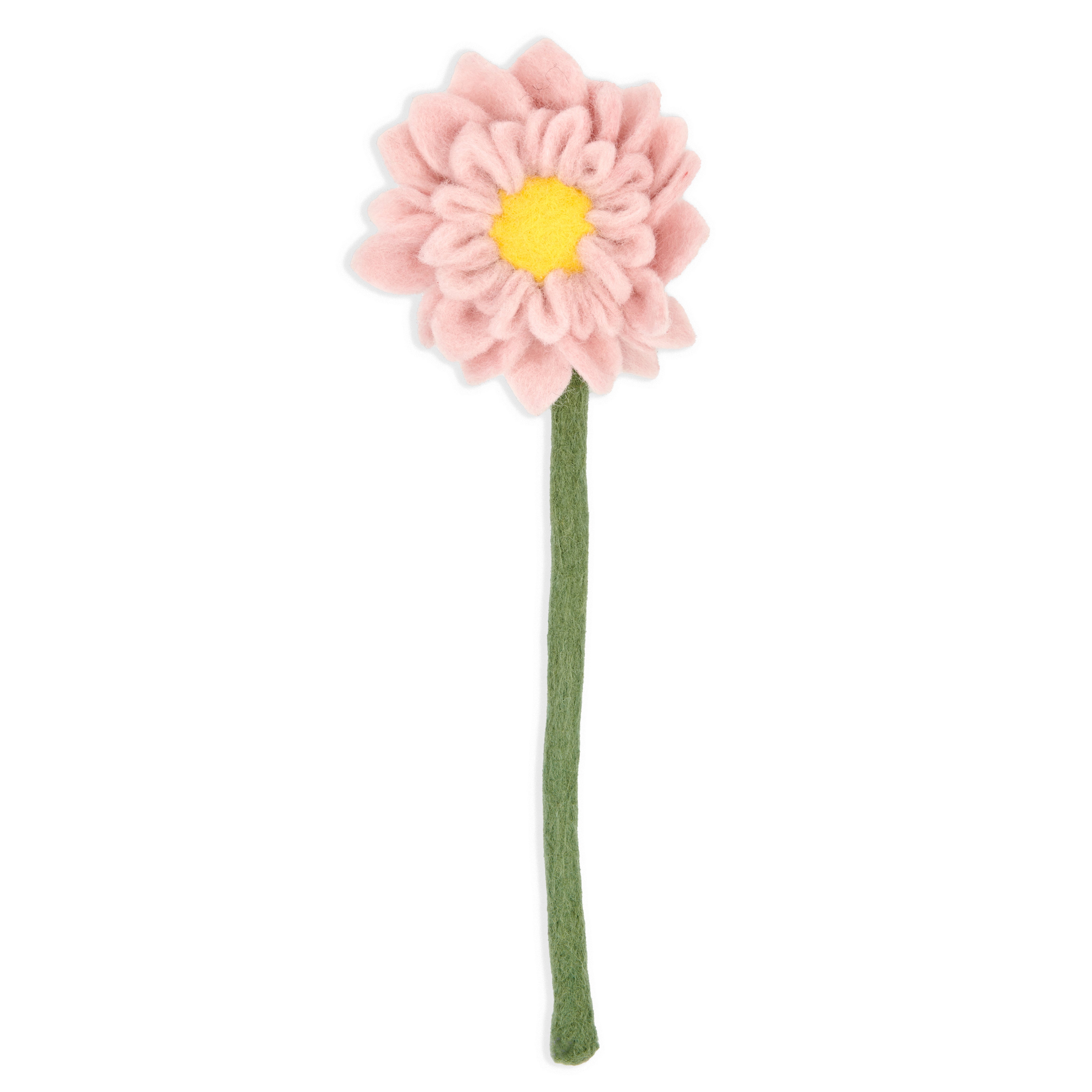 Light Pink Felt Dahlia Flower Single Stem - Global Goods Partners Fair Trade
