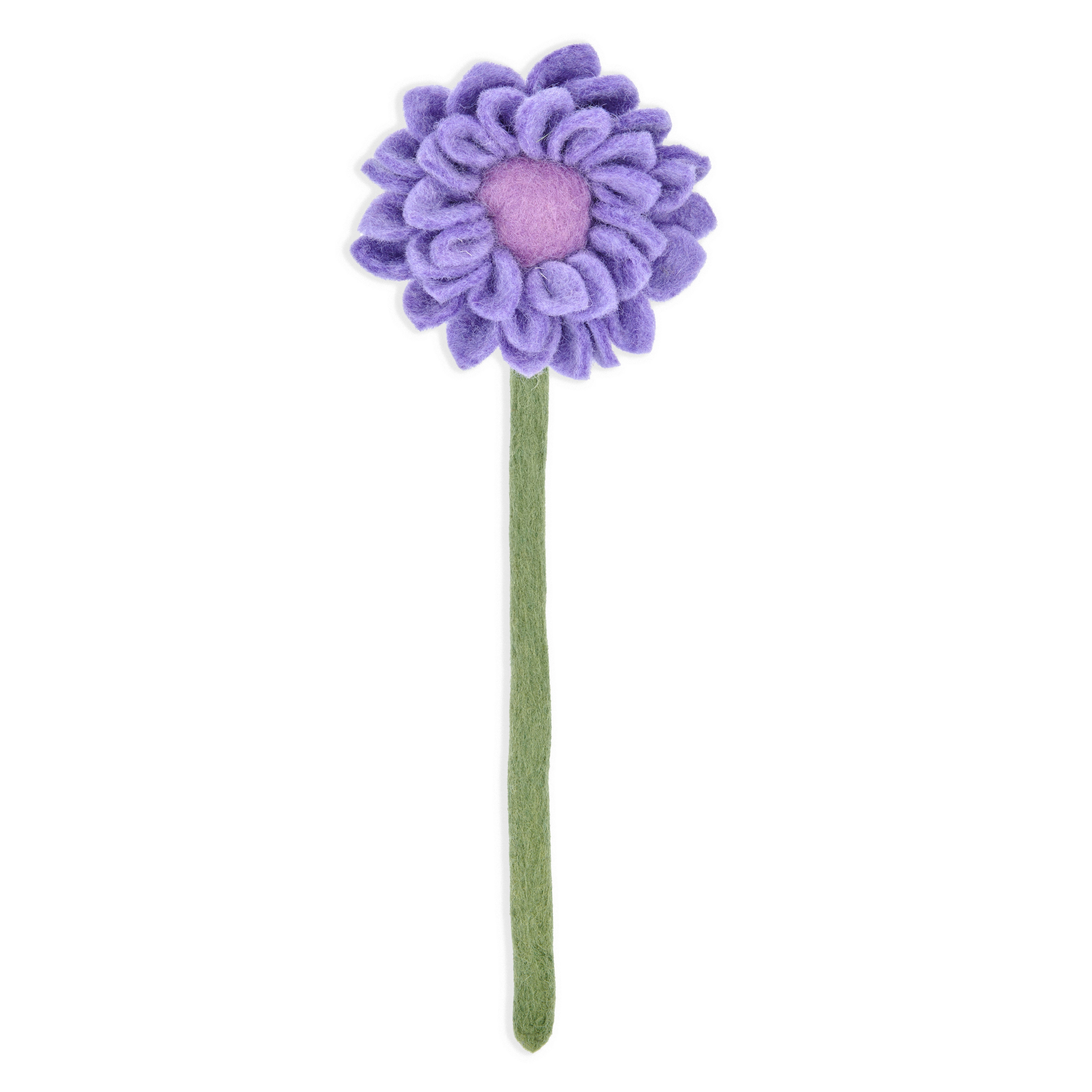 Lavender Purple Felt Dahlia Flower Single Stem - Global Goods Partners Fair Trade