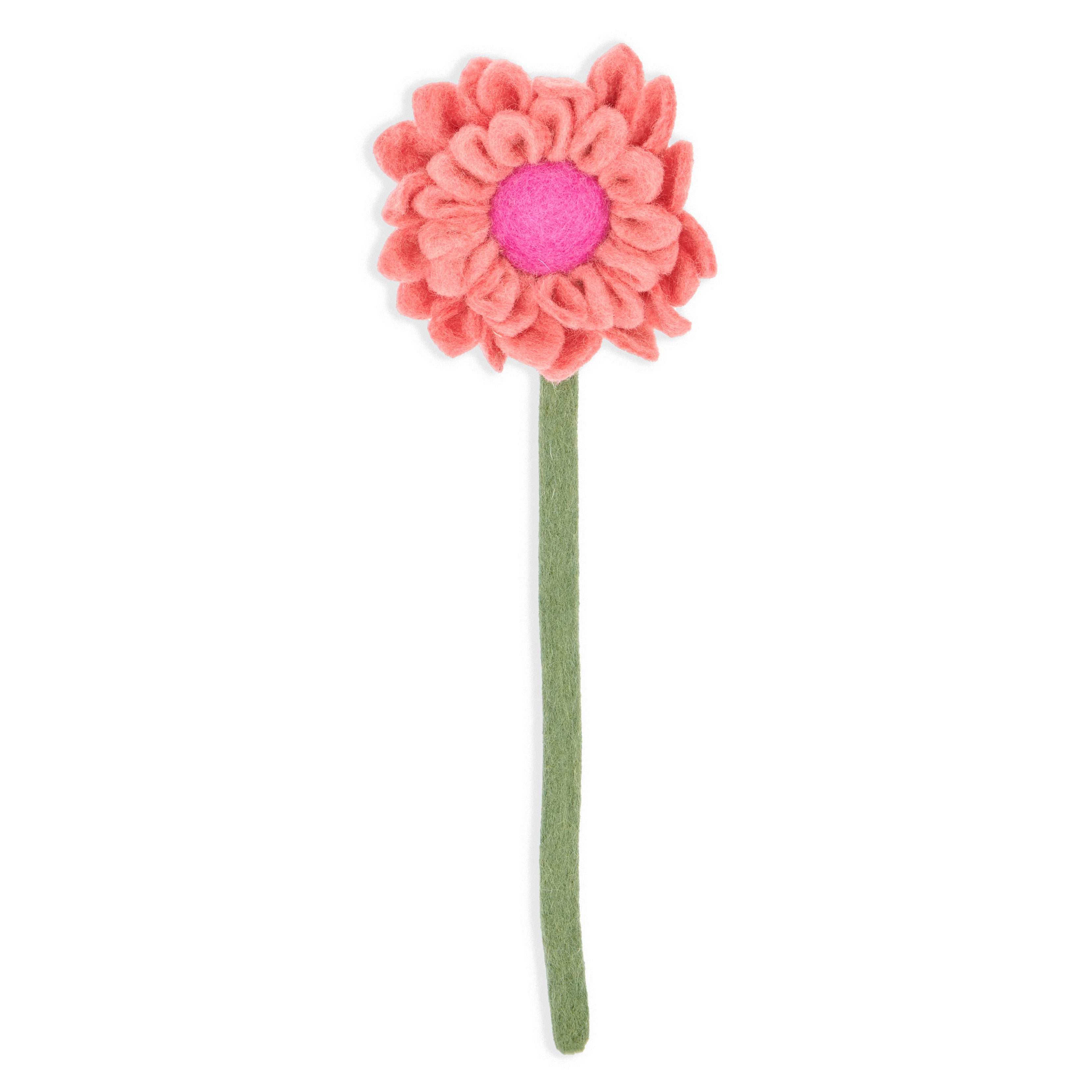 Pink Felt Dahlia Flower Single Stem - Global Goods Partners Fair Trade