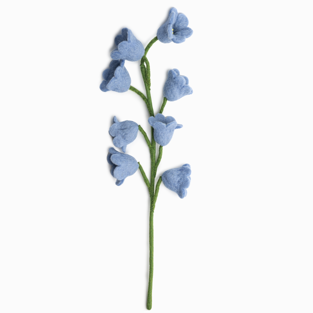 Blue Felt Lily of the Valley Flower - Fair Trade - Global Goods Partners