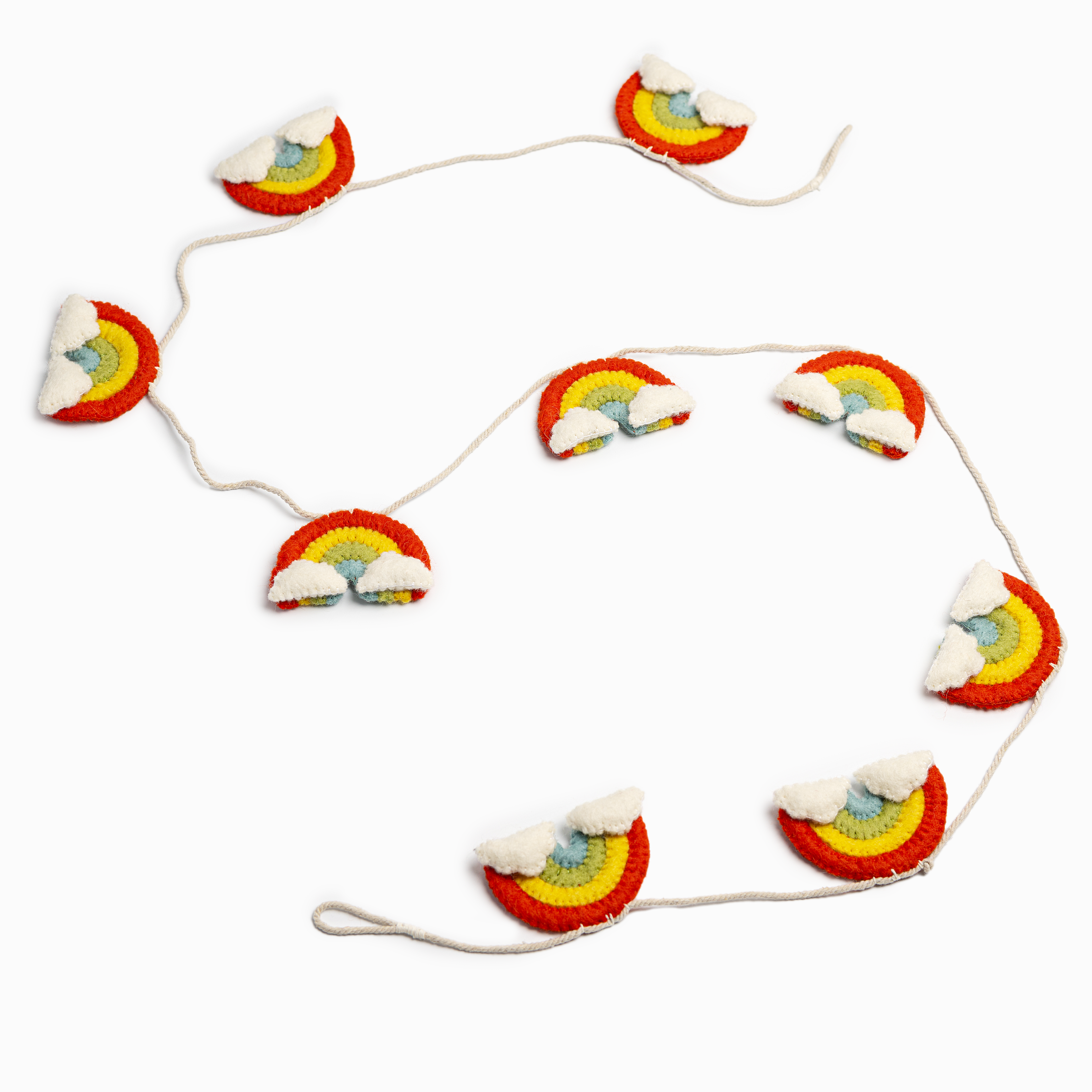 Felt rainbow cloud and felt rainbow garlands for kids room, classroom or party decor - Global Goods Partners Fair Trade