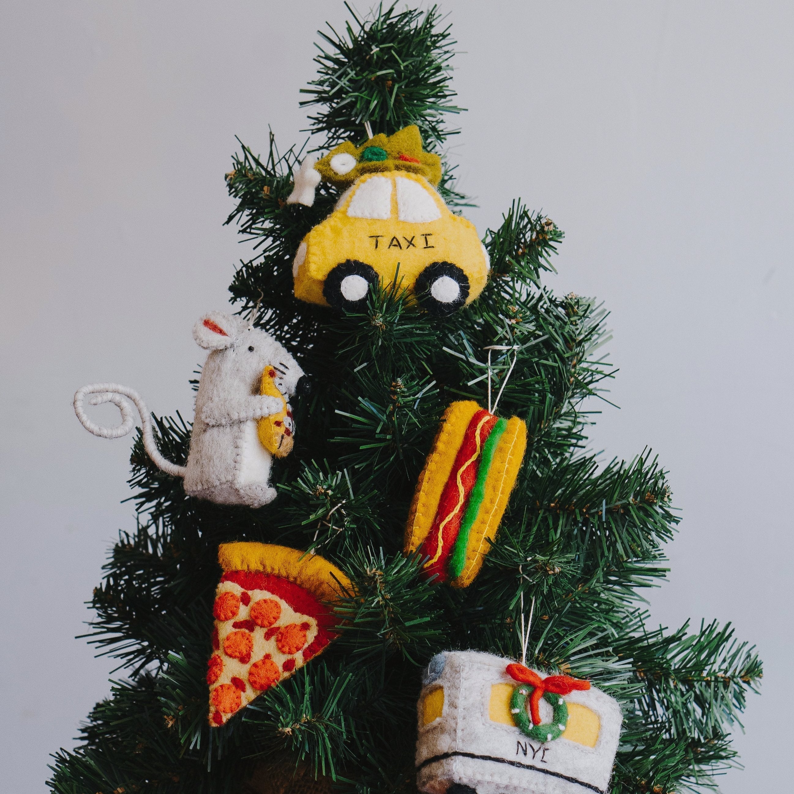 Felt NYC theme realistic Christmas Ornaments on Tree - Fair Trade - Global Goods Partners