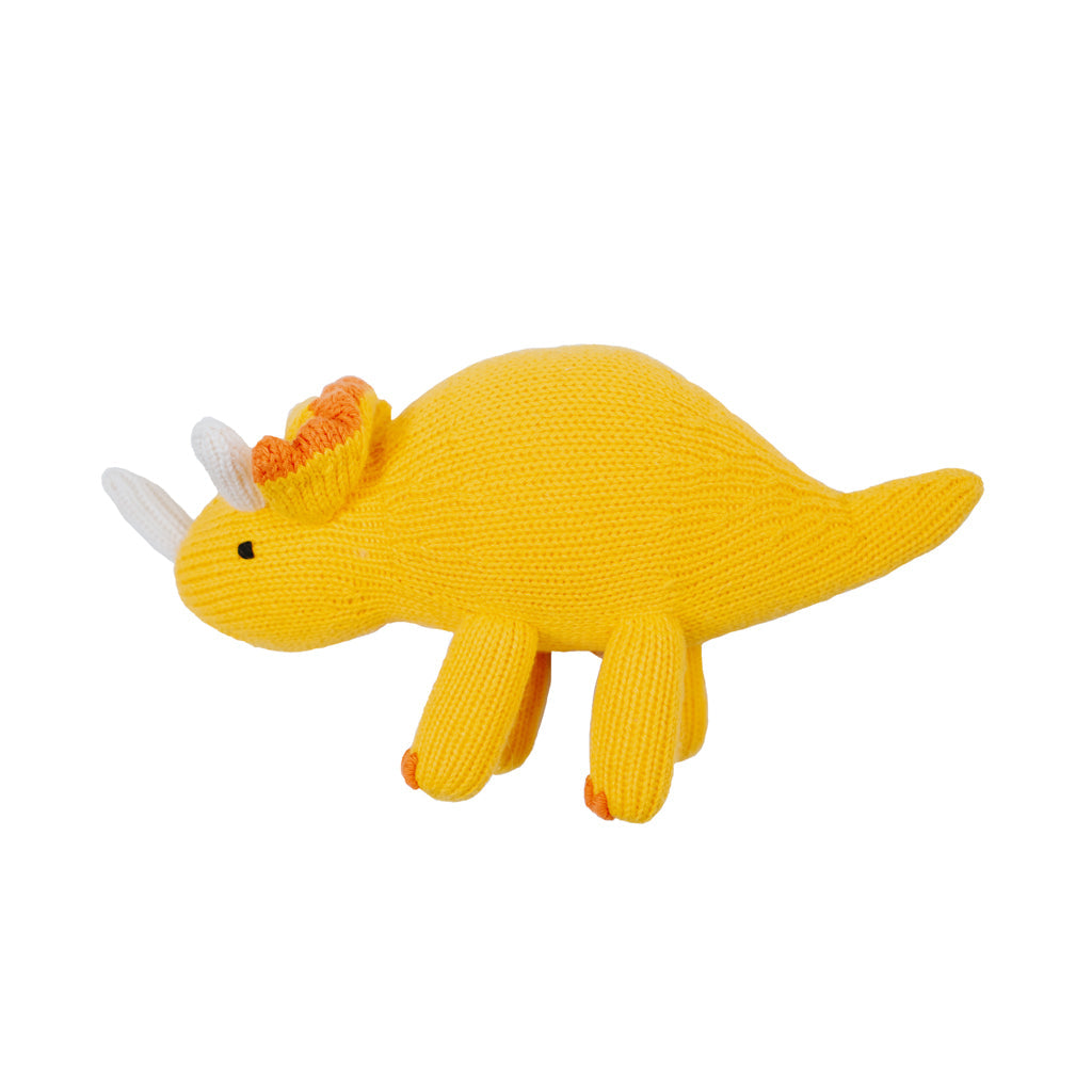 Knit Triceratops Dinosaur Toy