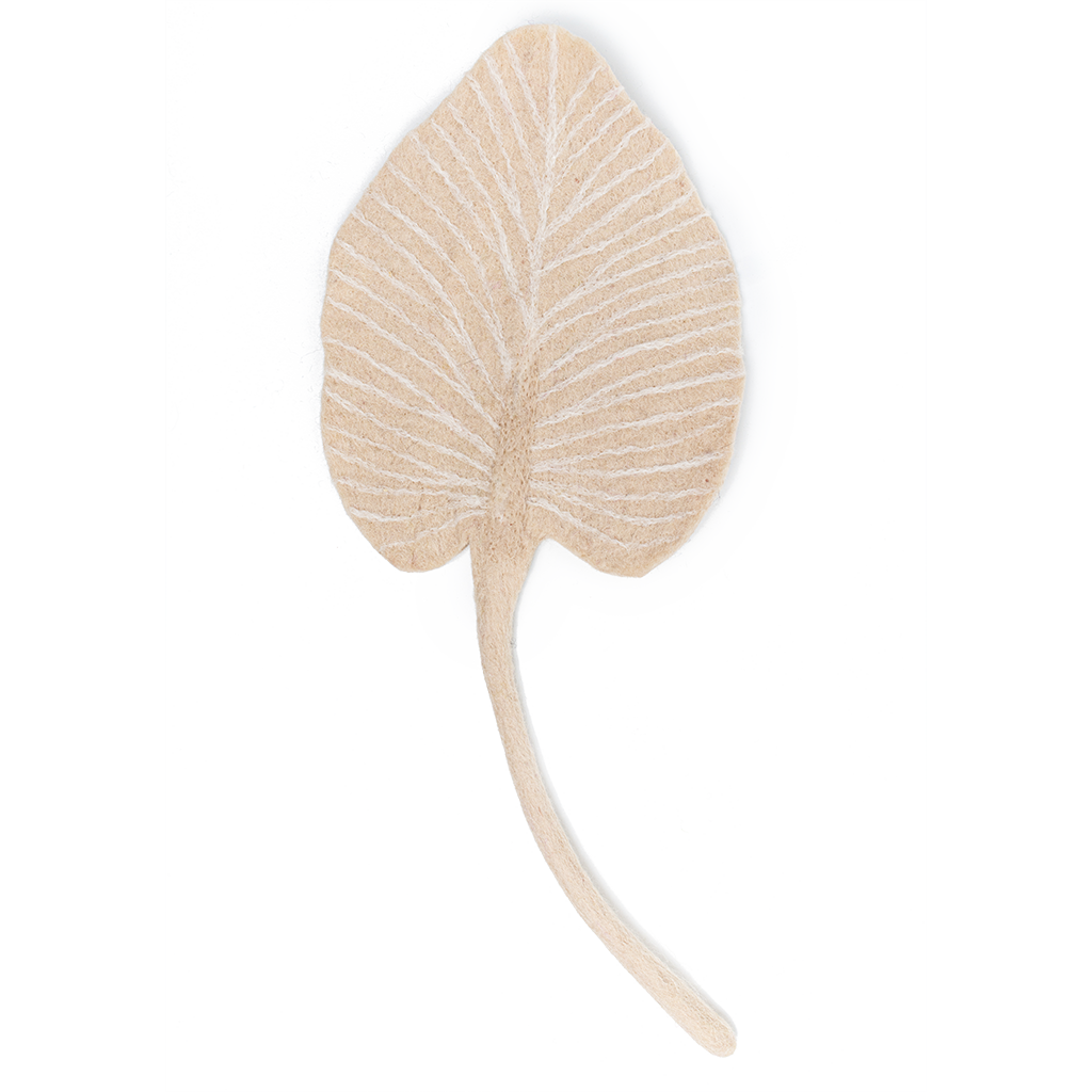 White Felt Palm Leaf Stem - Fair Trade -Global Goods Partners