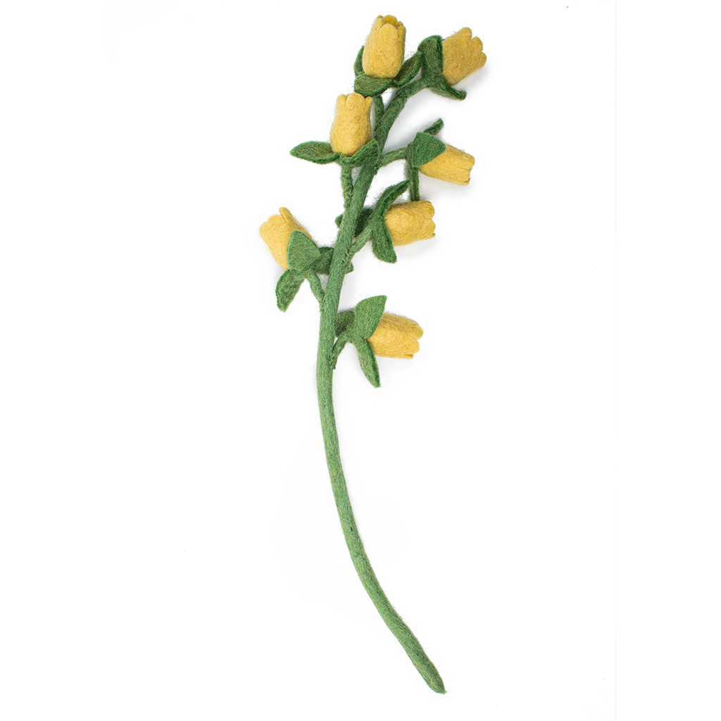 yellow felt bellflower stem - Global Goods Partners Fair Trade