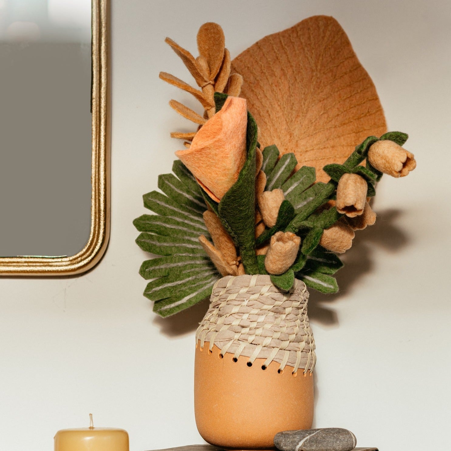 Felt Calla Lily Flower Vase - Fair Trade - Global Goods Partners