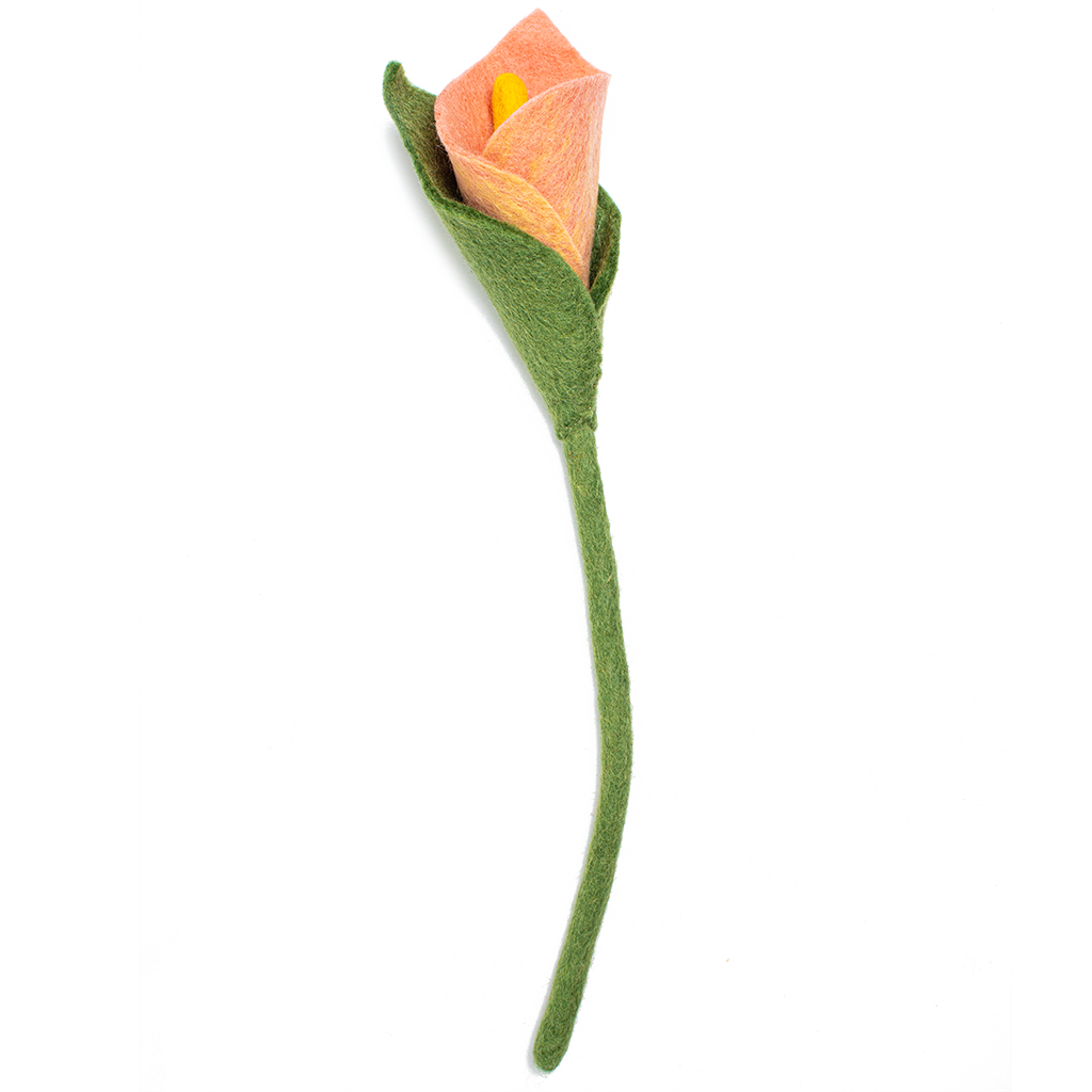 Pink Felt Calla Lily Flower Stem - Fair Trade - Global Goods Partners