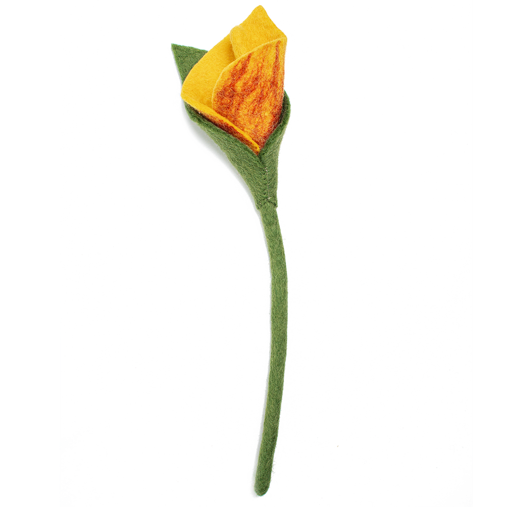 Yellow Felt Calla Lily Flower Stem - Fair Trade - Global Goods Partners
