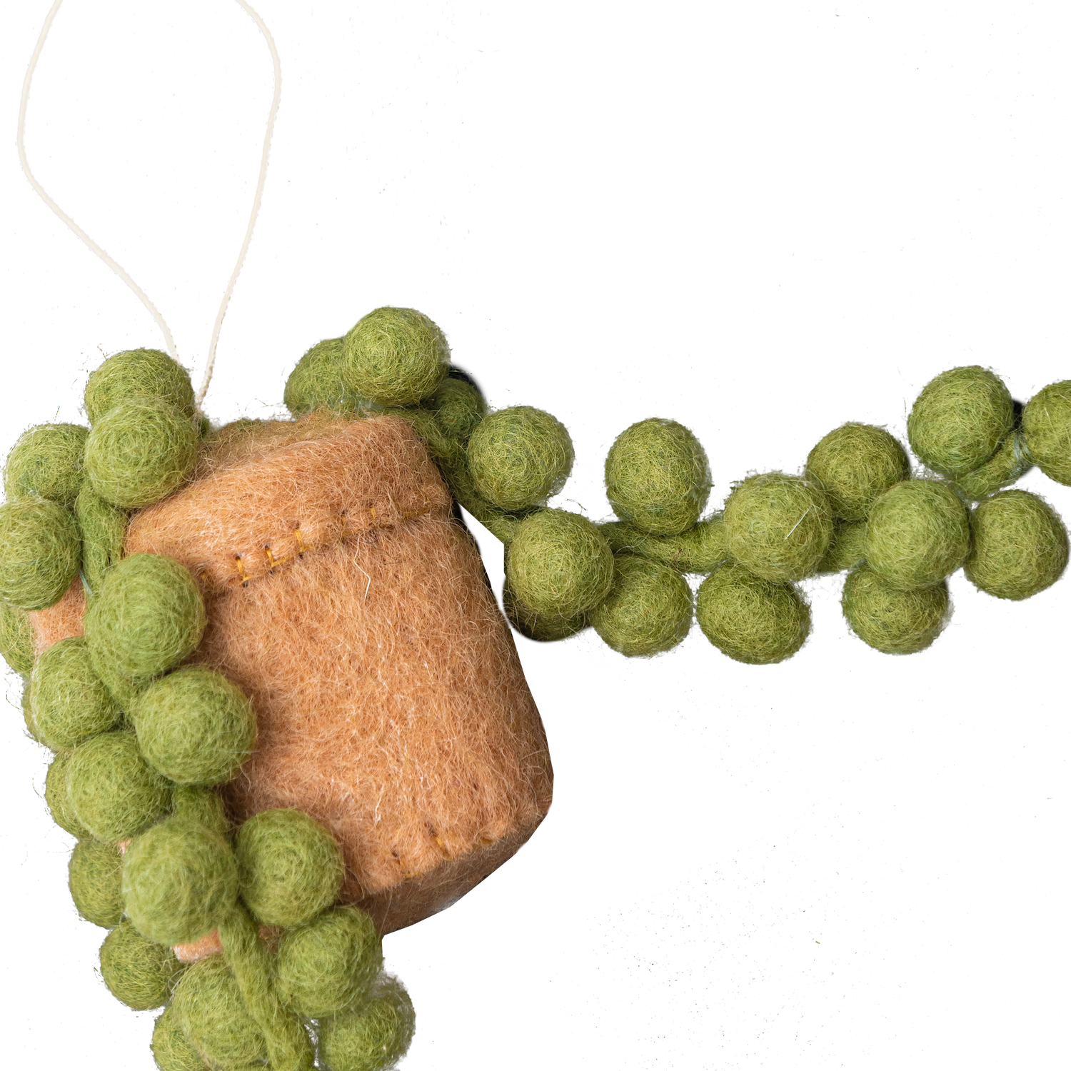 String of pearls felt plant pot ornament