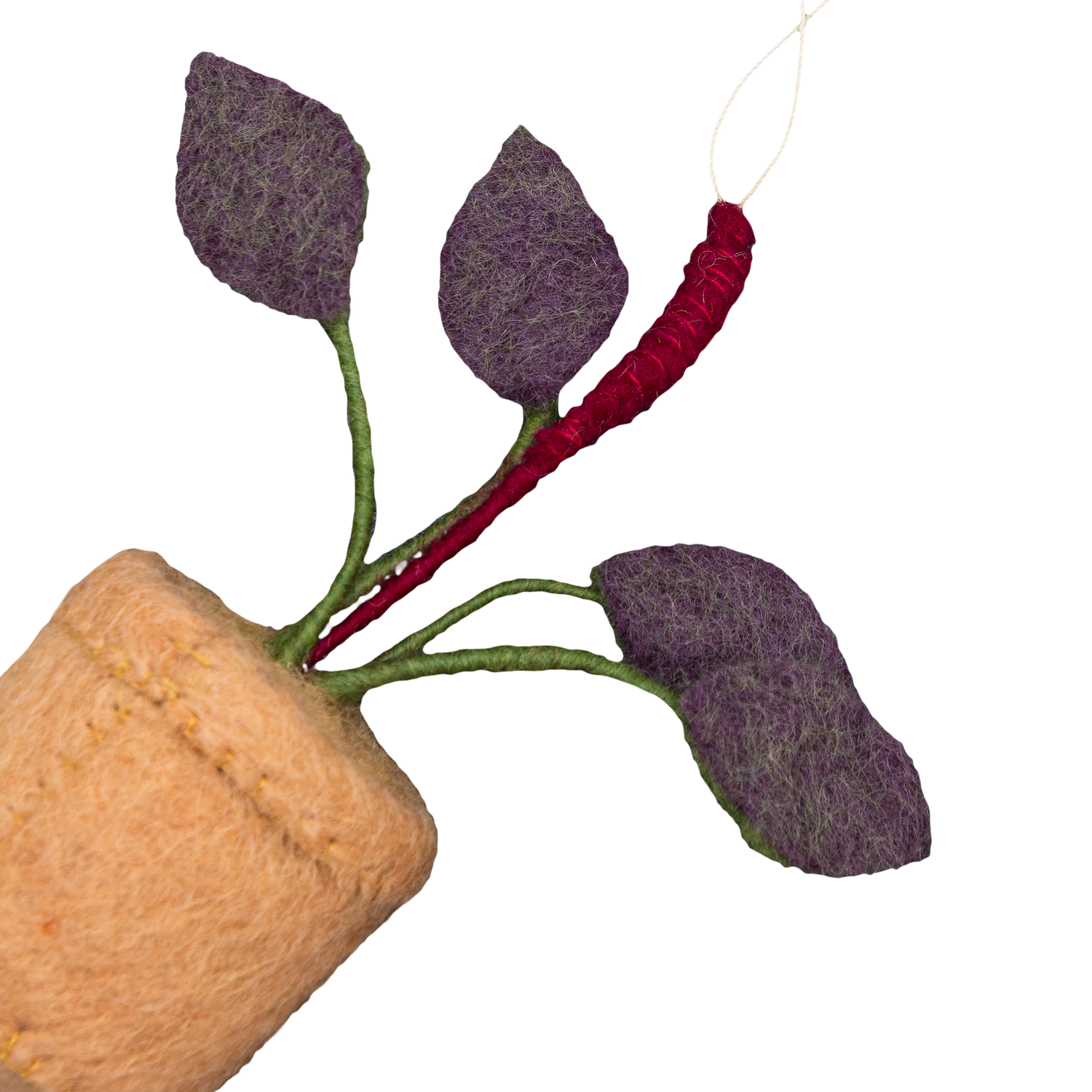 Felt Plant Ornament leaf close-up rubber plant
