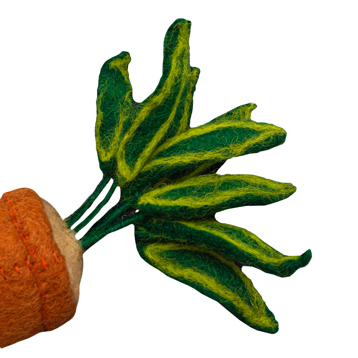 Felt snake plant ornament detail