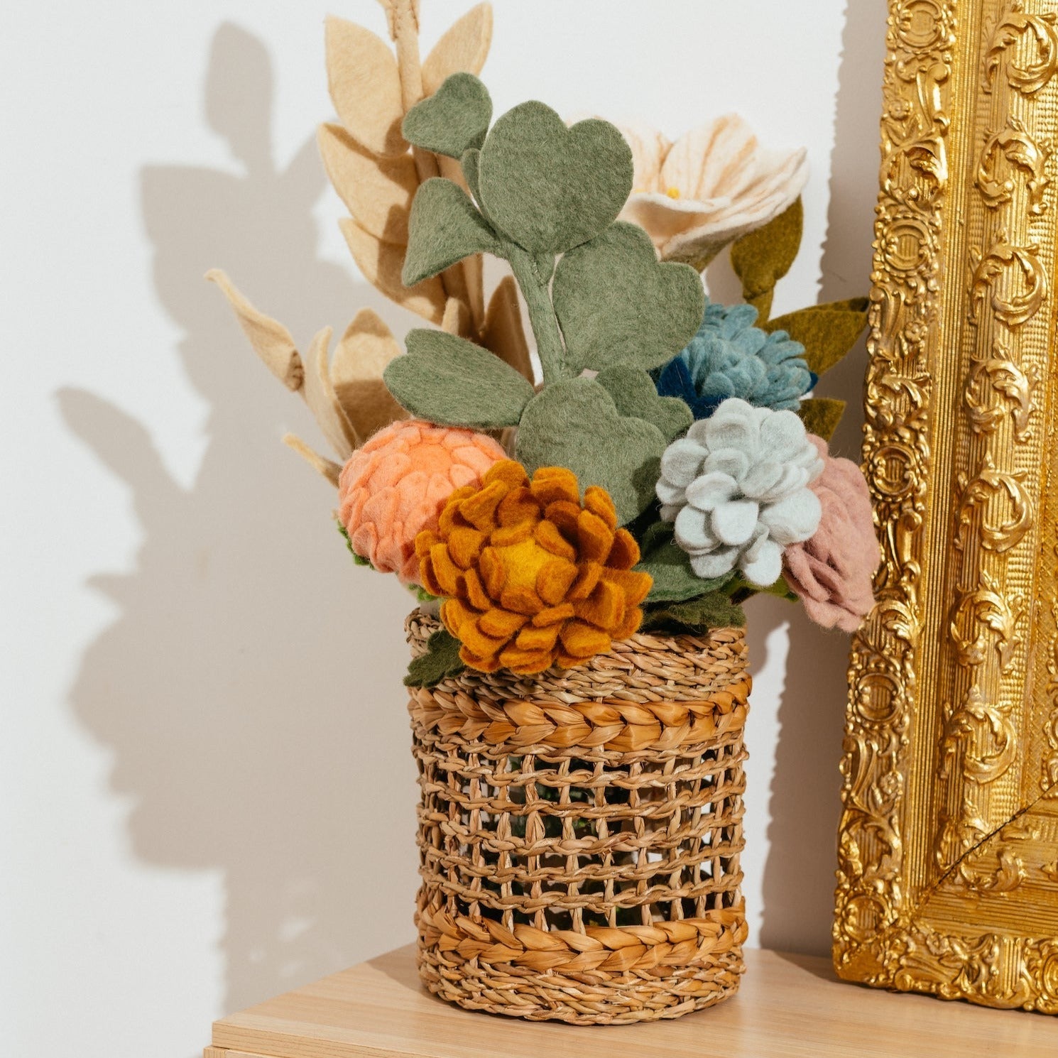 Felt Eucalyptus Leaves in a bouquet - Global Goods Partners