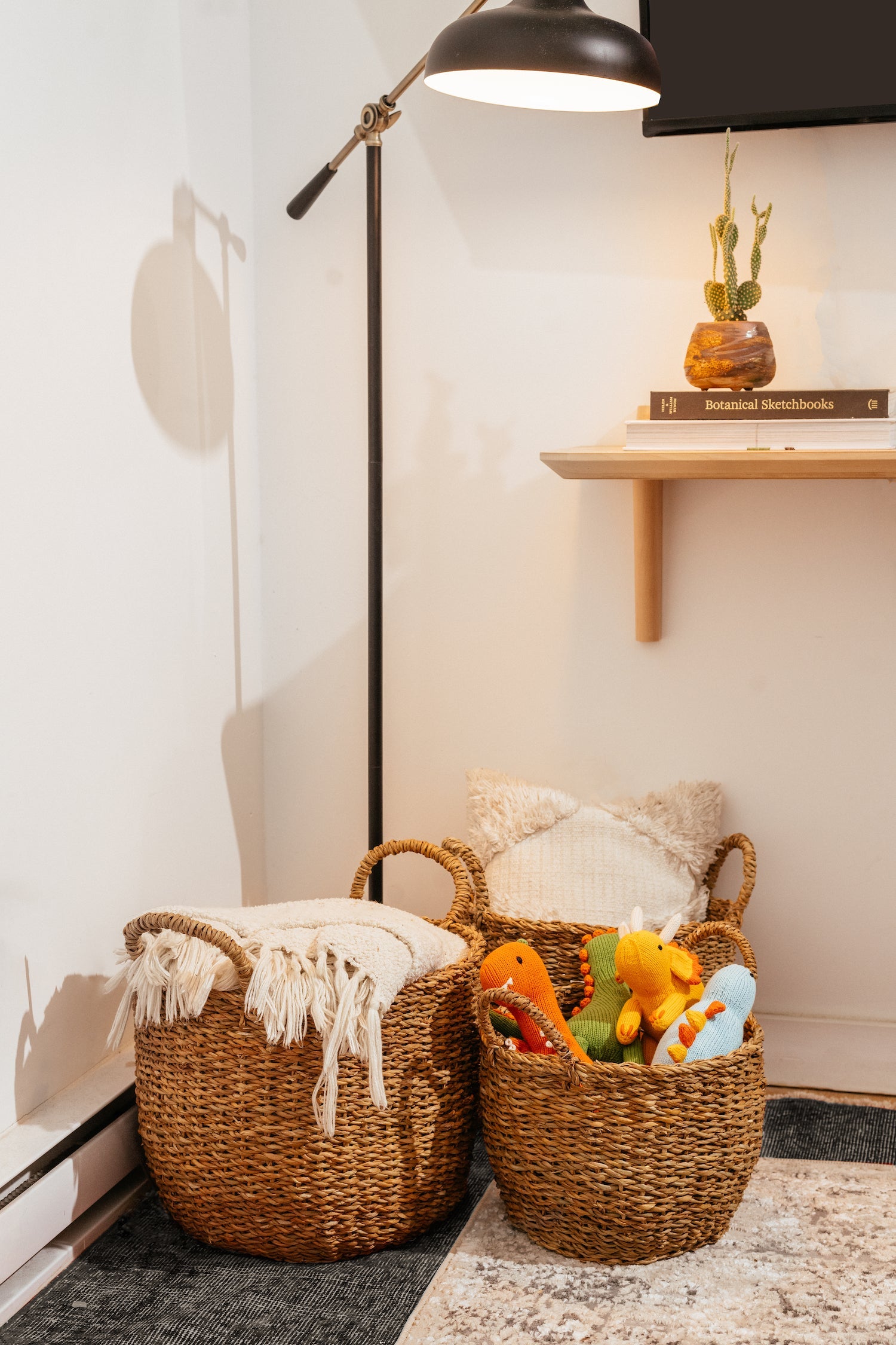 Knit Stegosaurus Dinosaur Toys in Basket- Fair Trade - Global Goods Partners