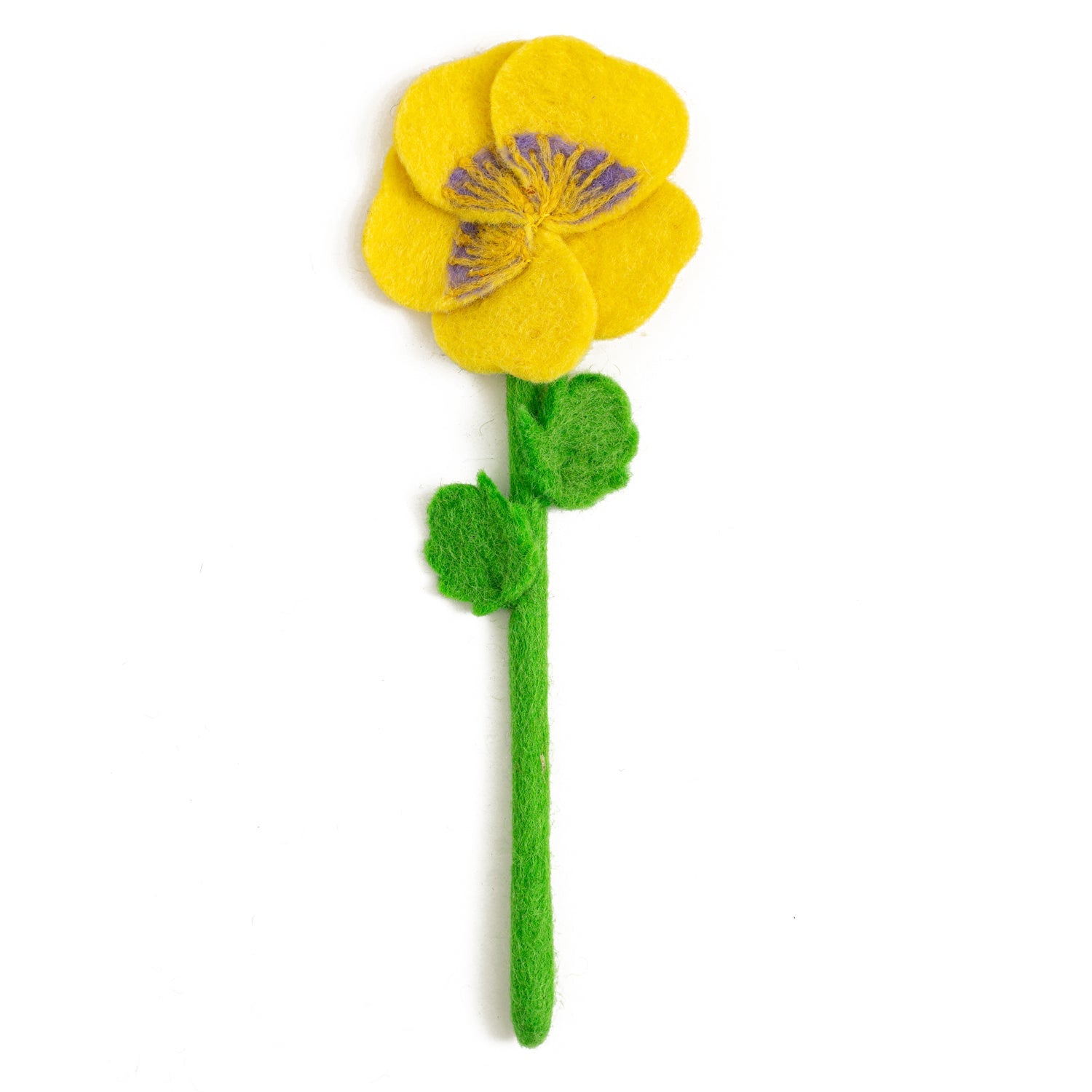 Yellow Felt Pansy Flower Stem - Global Goods Partners