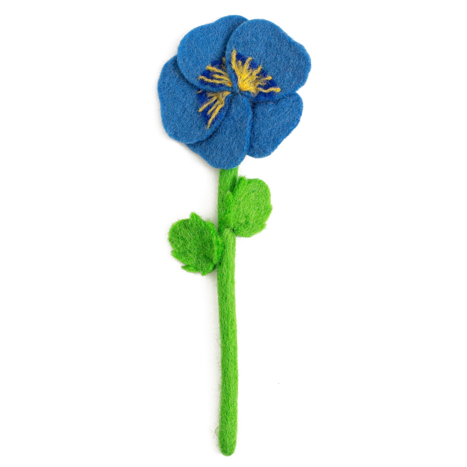 Blue Felt Pansy Flower Stem - Global Goods Partners