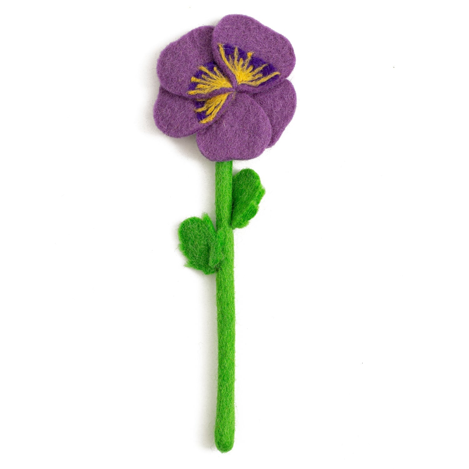 Purple Felt Pansy Flower Stem - Global Goods Partners